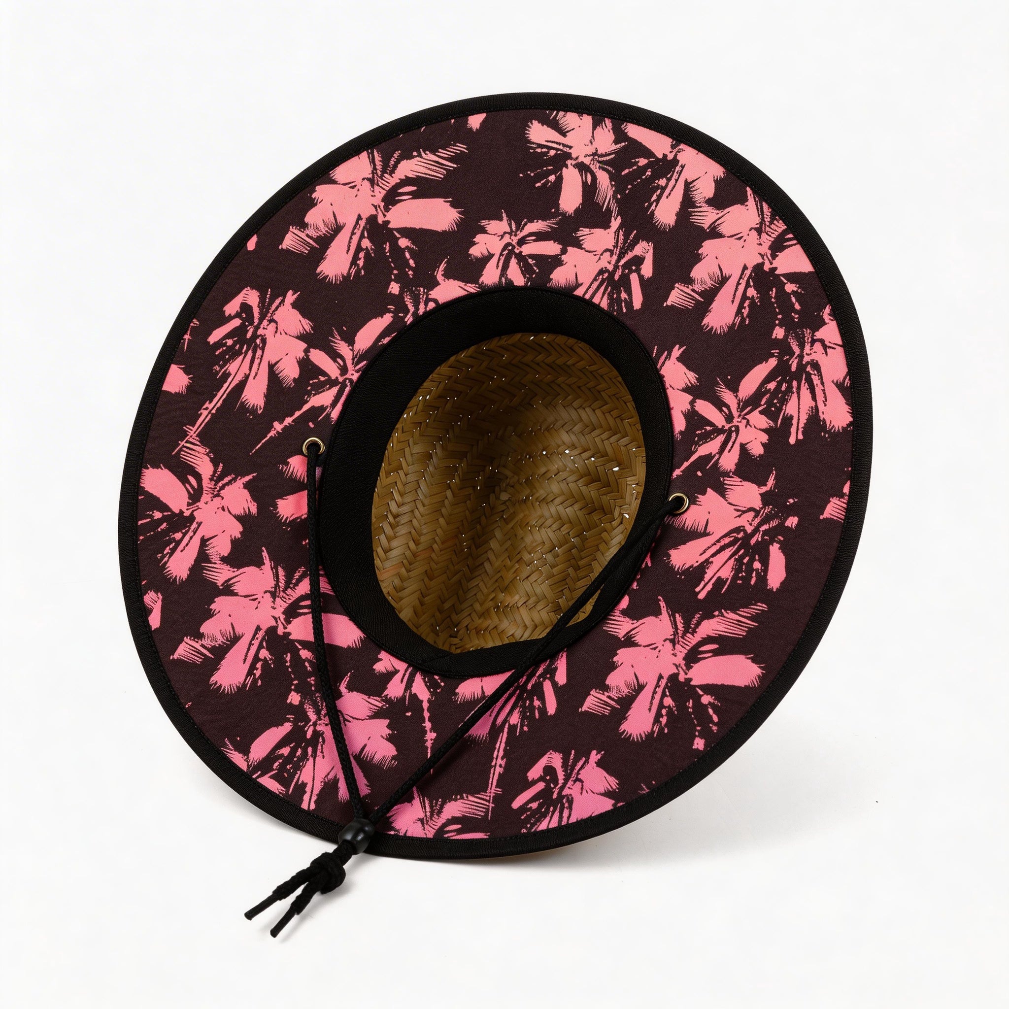 US Stock Wholesale Men's Seagrass Lifeguard Straw Hats with Wide Brim and Sun & Wind Proof