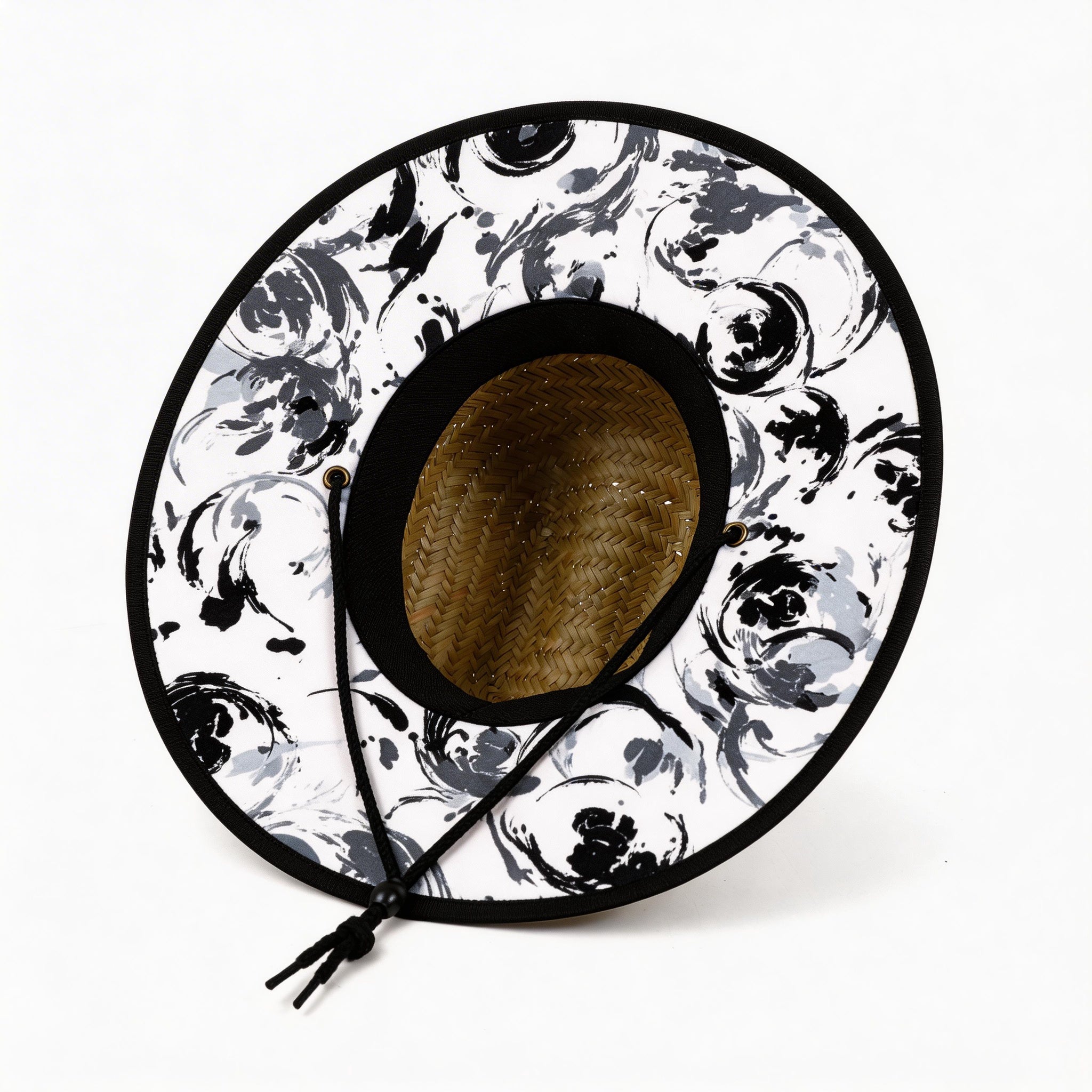 US Stock Wholesale Men's Seagrass Lifeguard Straw Hats with Wide Brim and Sun & Wind Proof