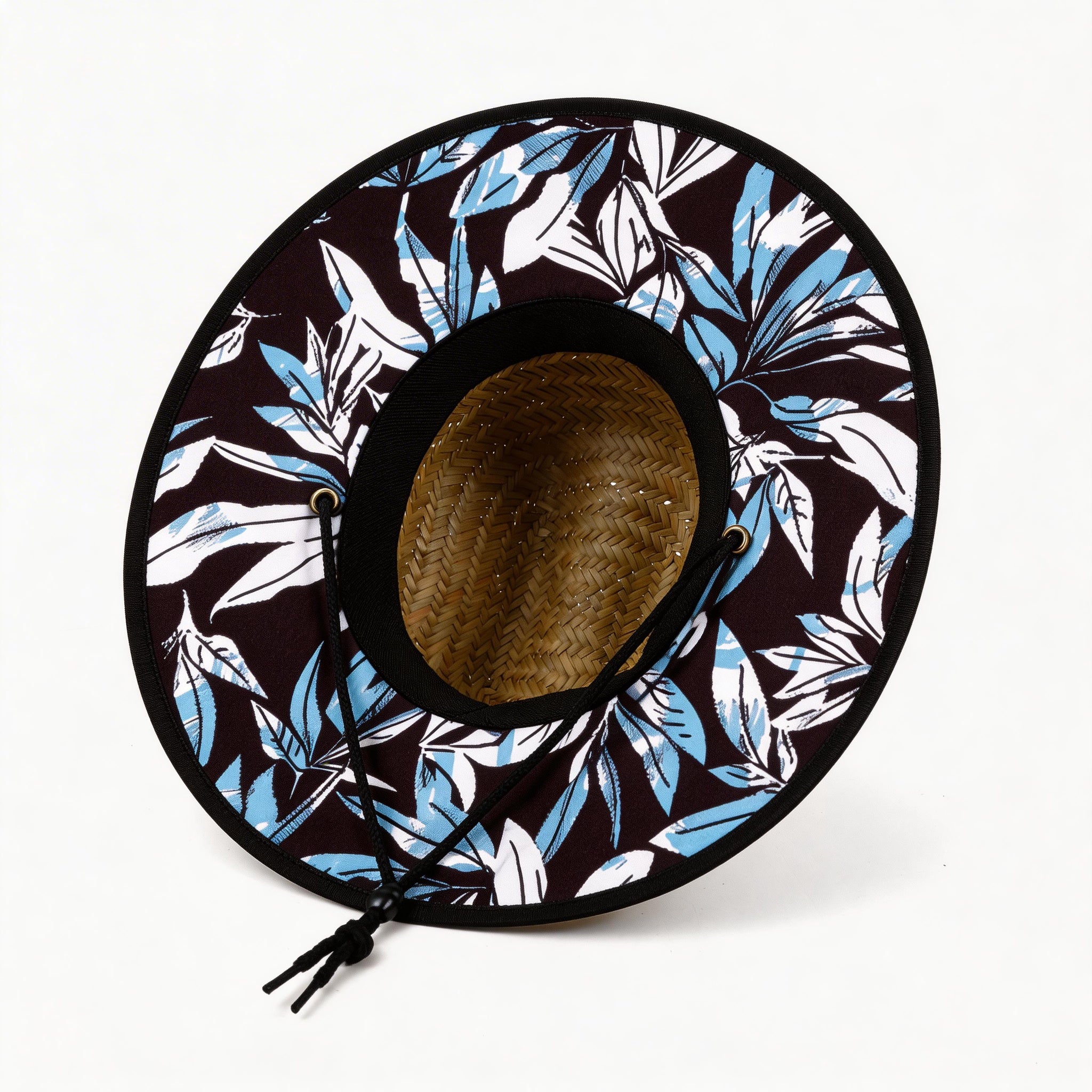 US Stock Wholesale Men's Seagrass Lifeguard Straw Hats with Wide Brim and Sun & Wind Proof