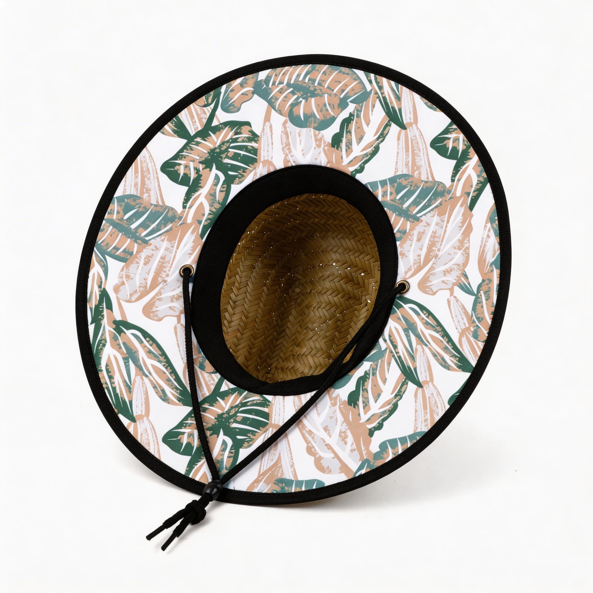 US Stock Wholesale Men's Seagrass Lifeguard Straw Hats with Wide Brim and Sun & Wind Proof