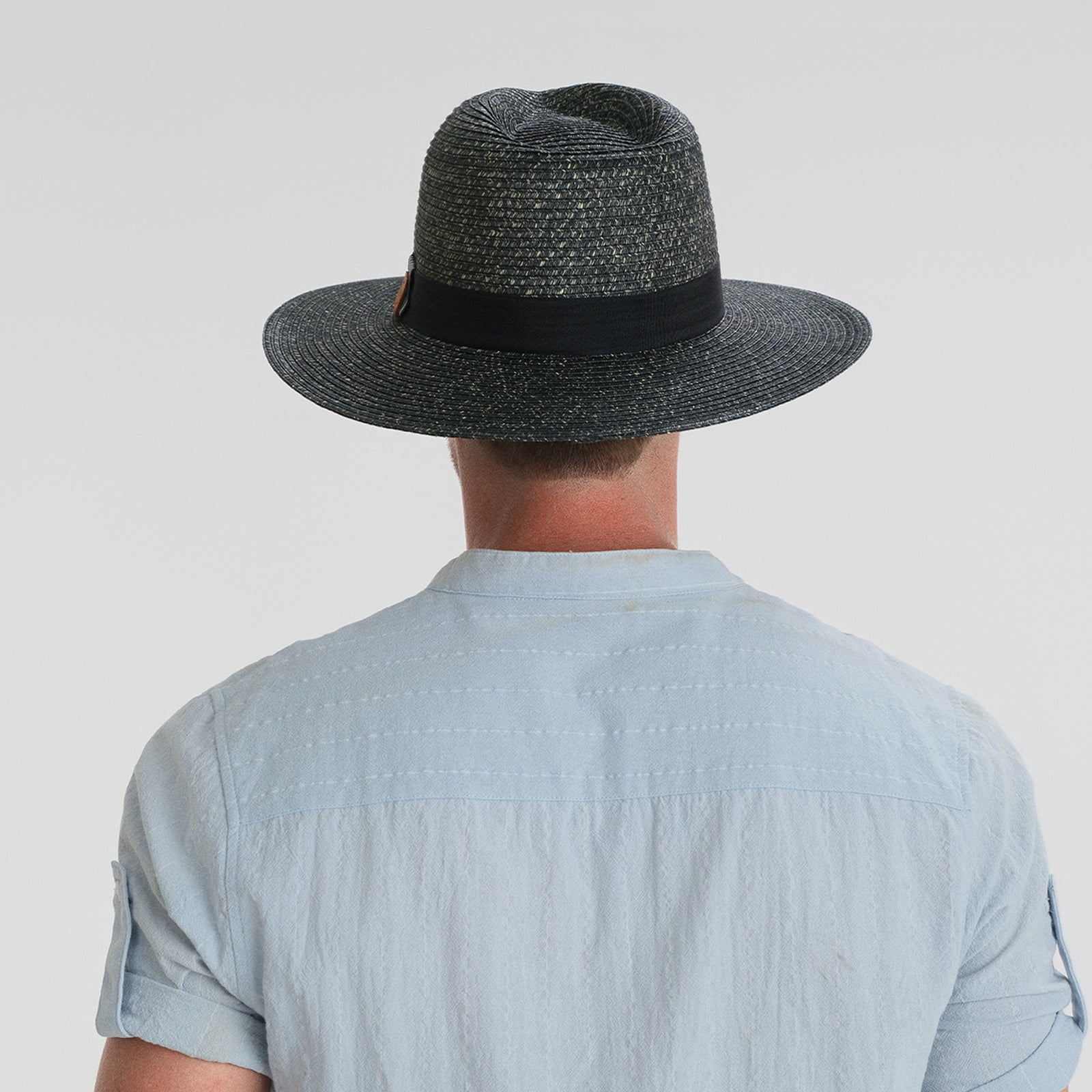 Unisex Paper Straw Fedora Hat with Wide Brim and UPF 50+ Sun Protection