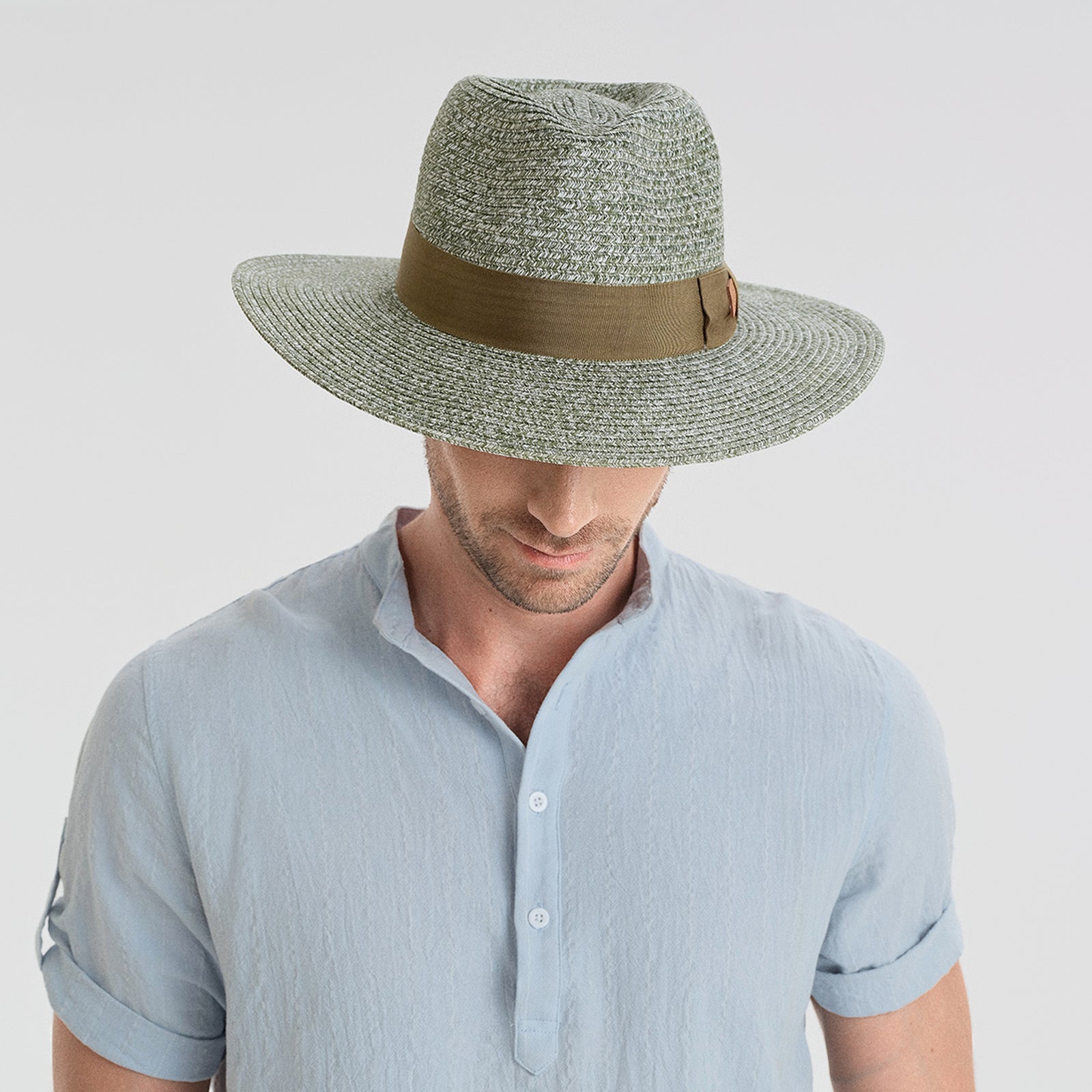 Unisex Paper Straw Fedora Hat with Wide Brim and UPF 50+ Sun Protection