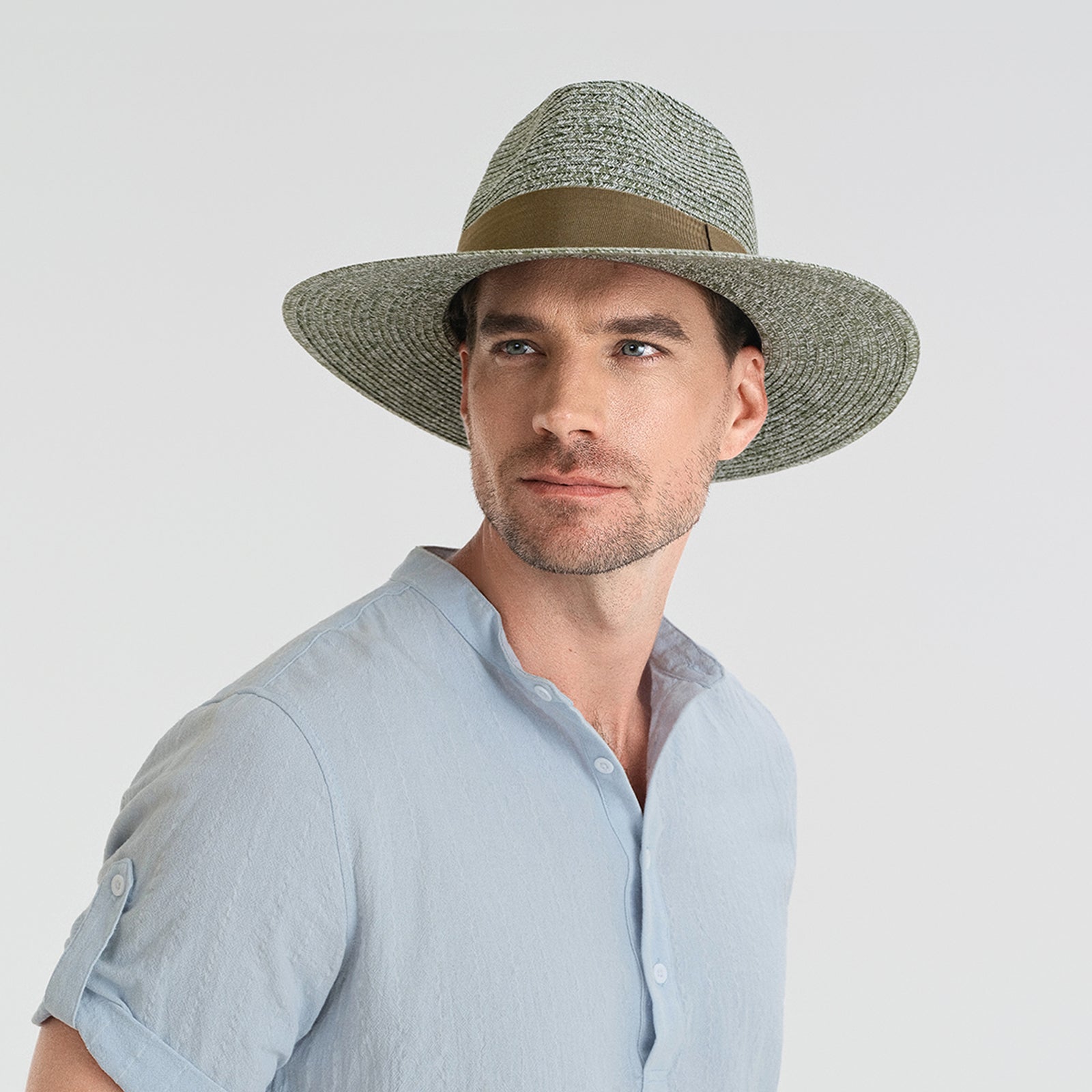 Unisex Paper Straw Fedora Hat with Wide Brim and UPF 50+ Sun Protection