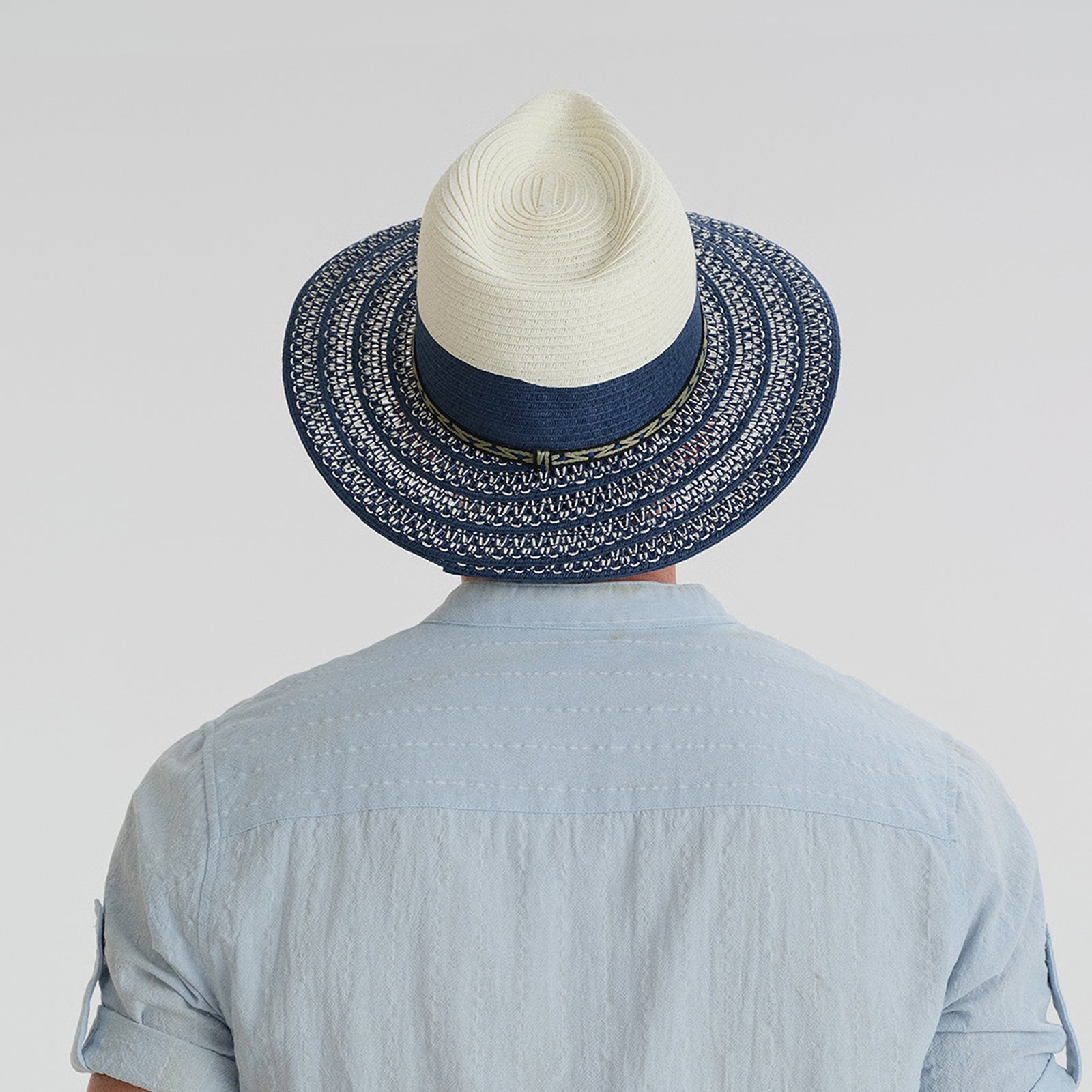 Unisex Paper Straw Fedora Hat with Wide Brim and UPF 50+ Sun Protection