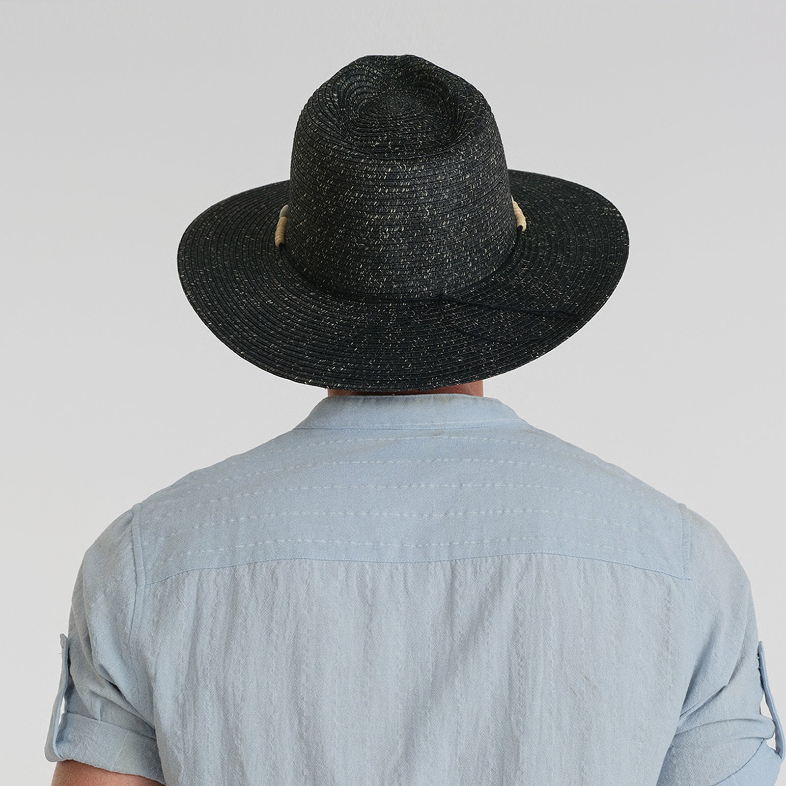 Unisex Paper Straw Fedora Hat with Wide Brim and UPF 50+ Sun Protection