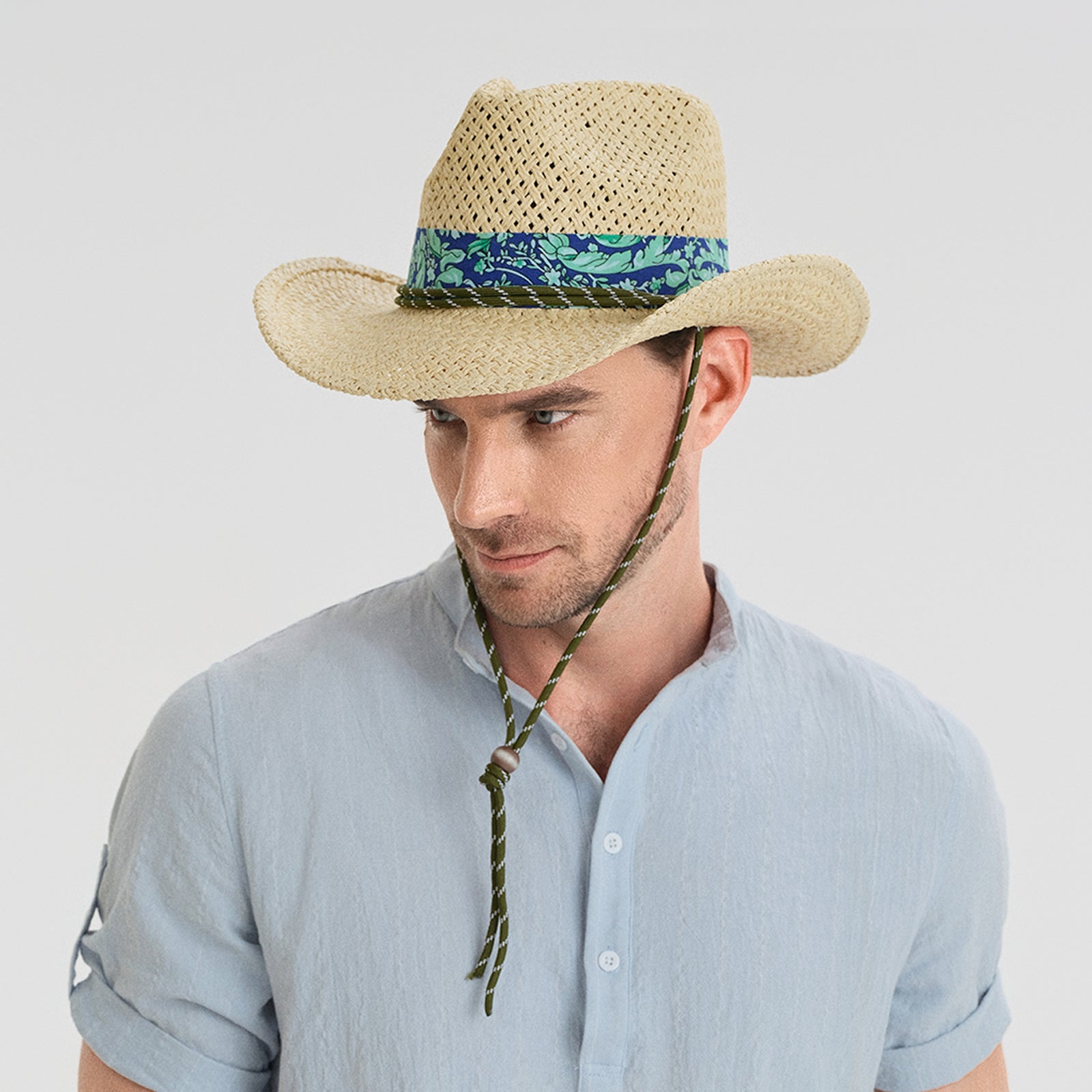 Unisex Paper Straw Fedora Hat with Wide Brim and UPF 50+ Sun Protection