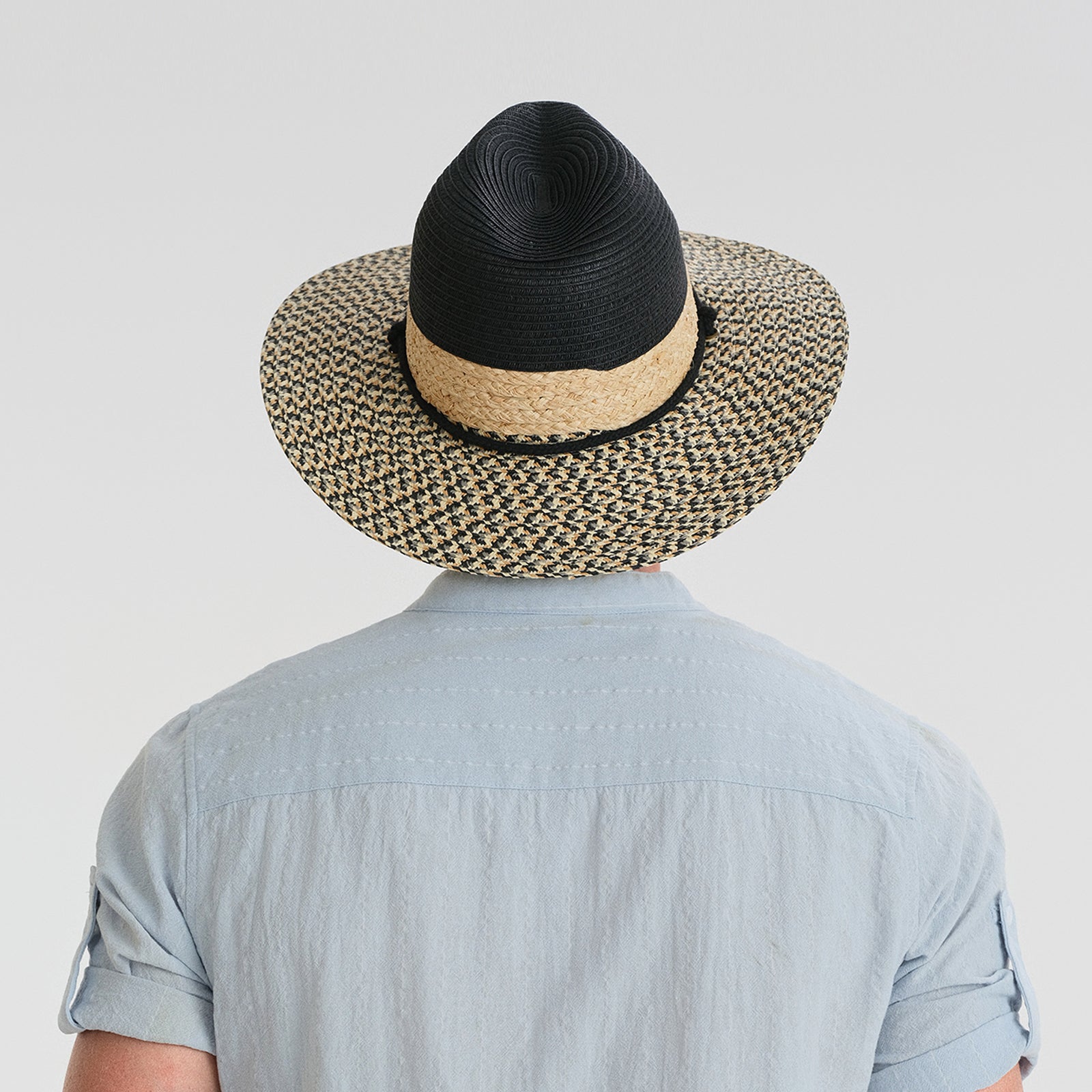 Unisex Paper Straw Fedora Hat with Wide Brim and UPF 50+ Sun Protection