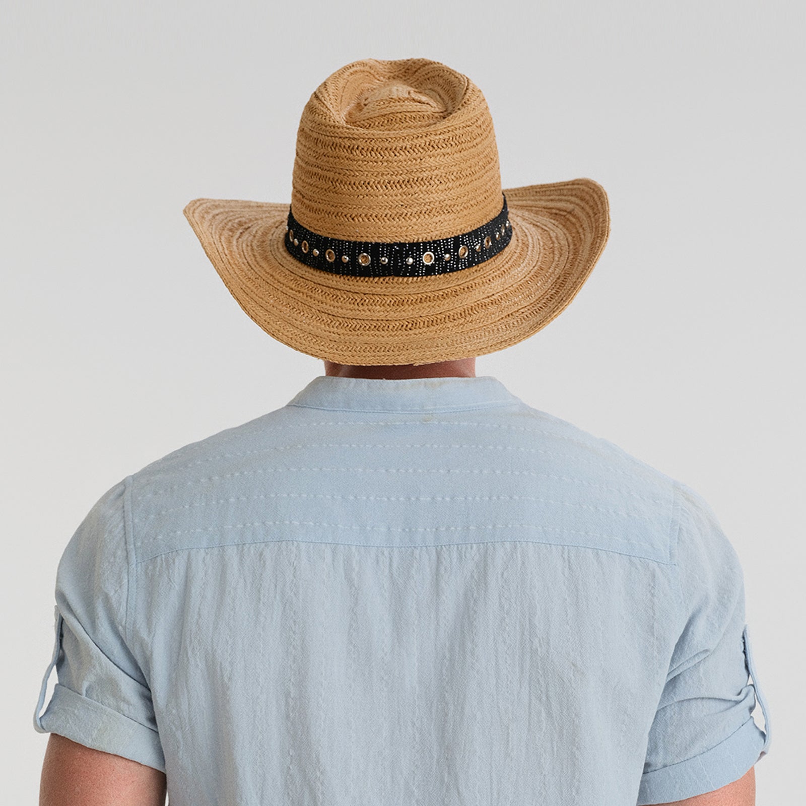 Wholesale Unisex Paper Straw Cowboy Hat Upturned Brim and UPF 50+ Sun Protection