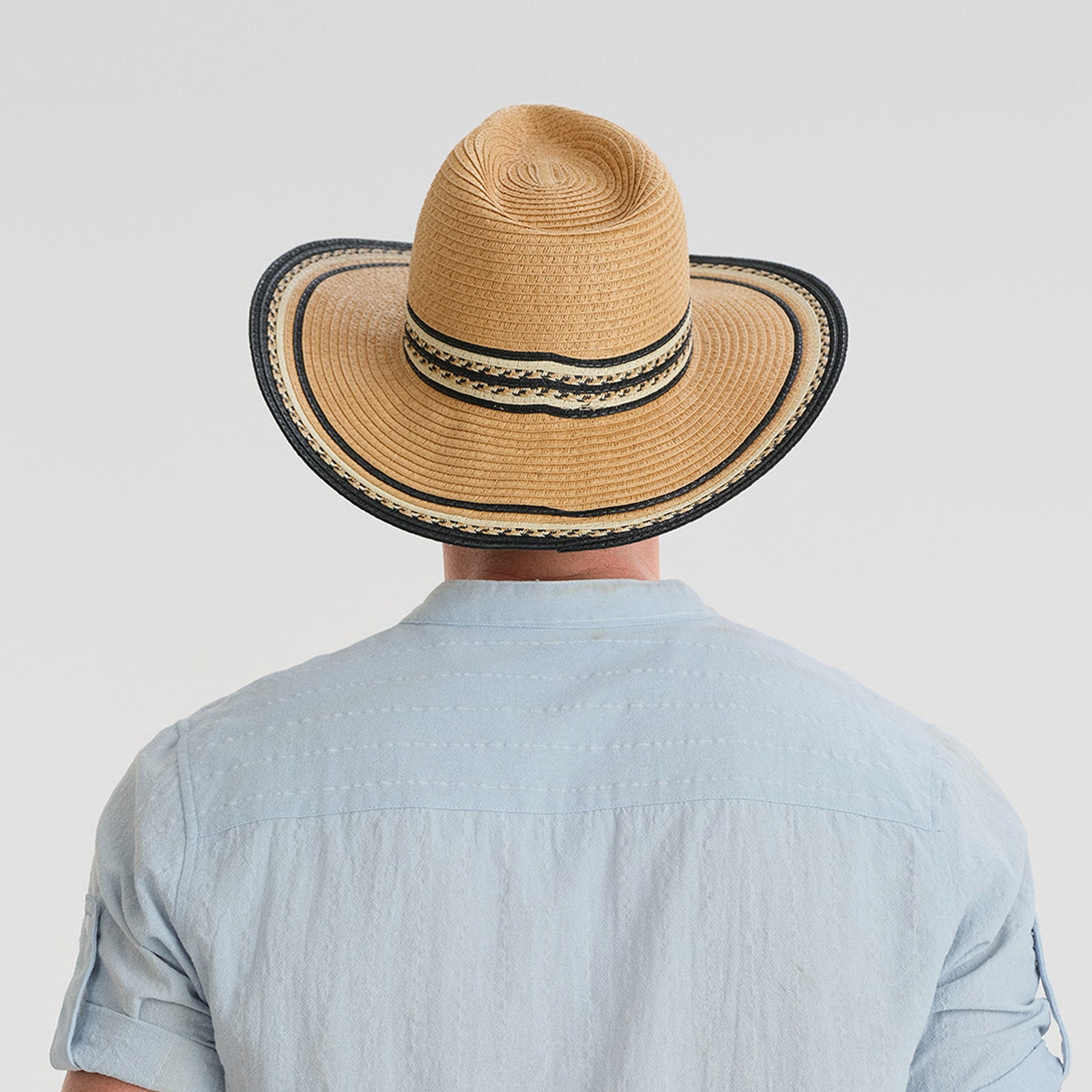 Unisex Paper Straw Fedora Hat with Wide Brim and UPF 50+ Sun Protection