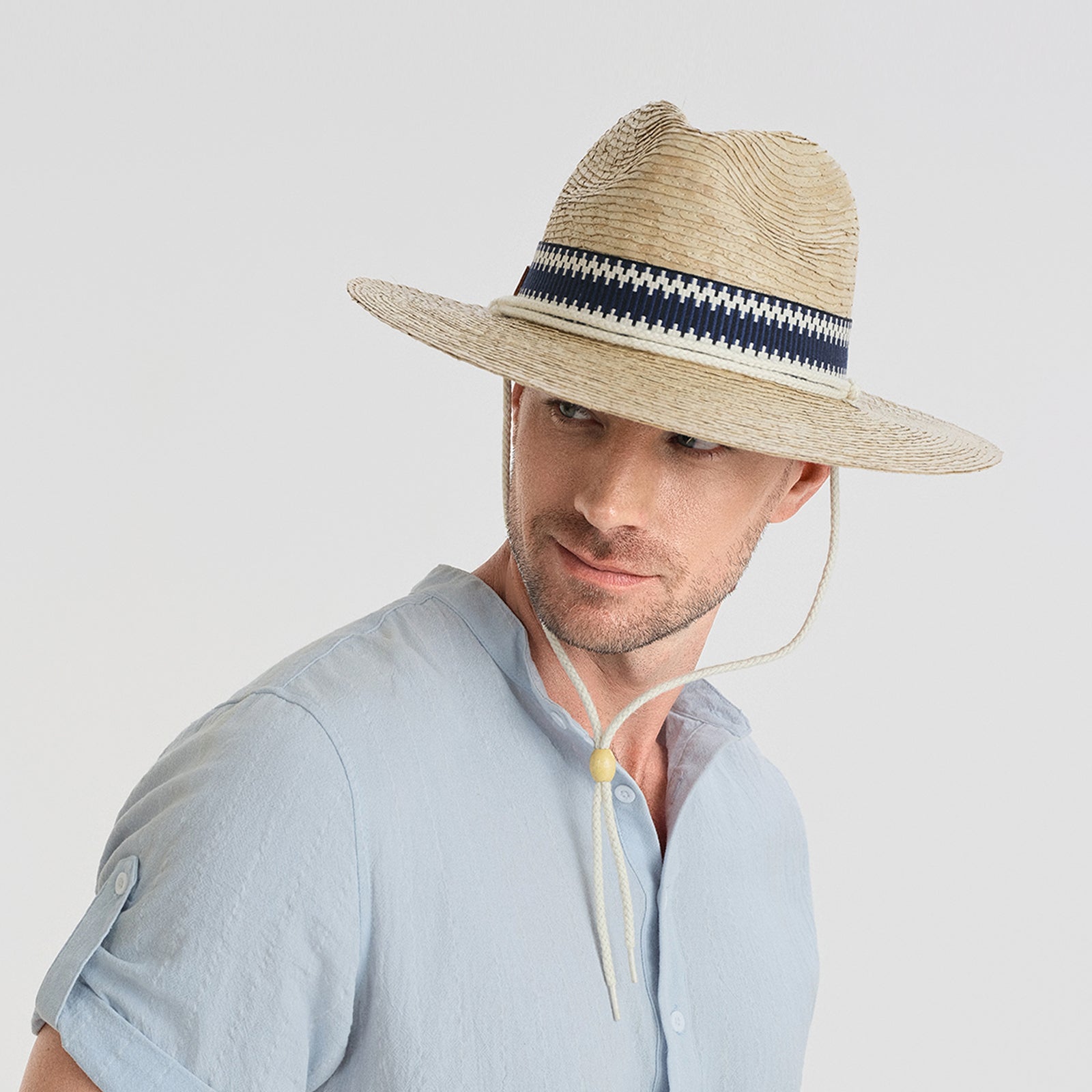 Unisex Palm Leaf Fedora Hat with Wide Brim and UPF 50+ Sun Protection