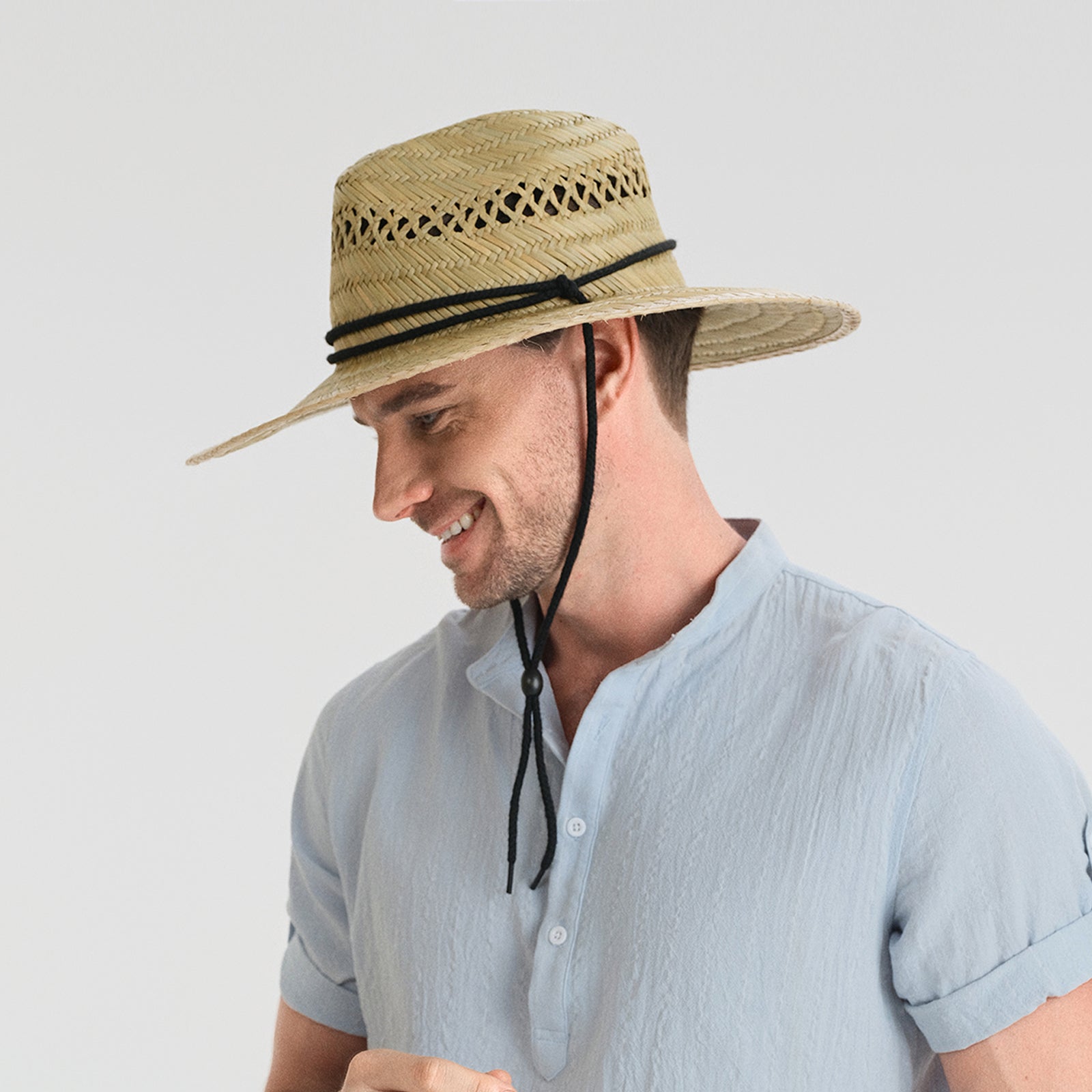 Unisex Seagrass Fedora Hat with Wide Brim and UPF 50+ Sun Protection