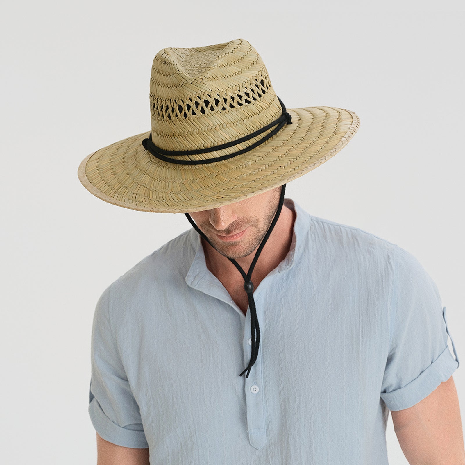 Unisex Seagrass Fedora Hat with Wide Brim and UPF 50+ Sun Protection