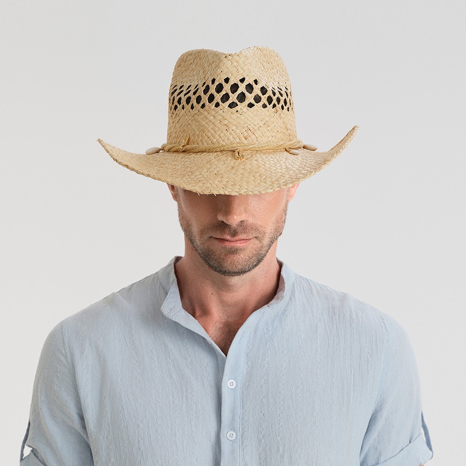 Unisex Raffia Fedora Hat with Wide Brim and UPF 50+ Sun Protection