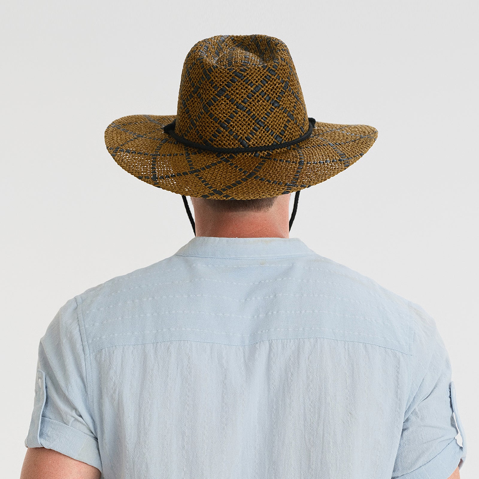Unisex Paper Straw Fedora Hat with Wide Brim and UPF 50+ Sun Protection