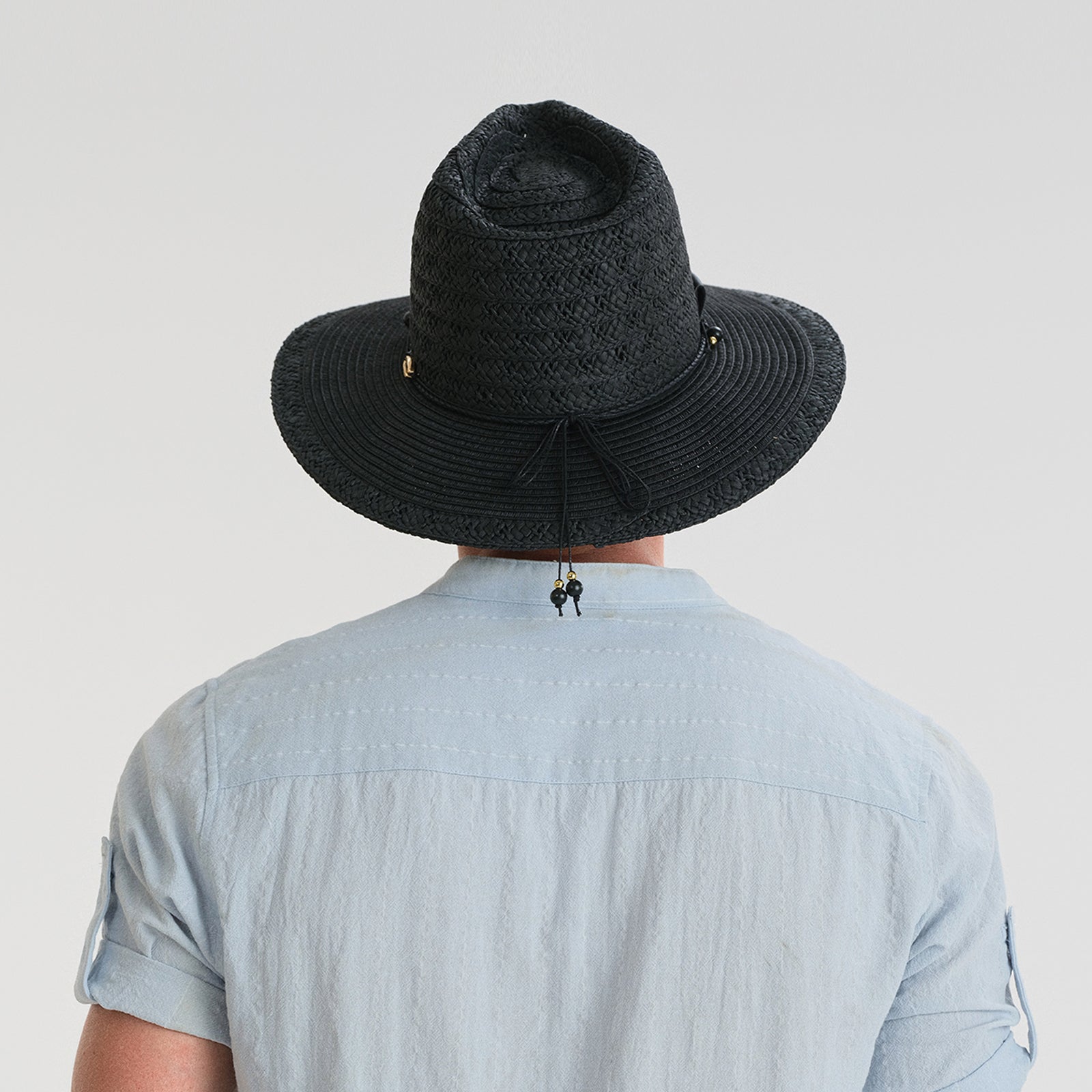 Unisex Paper Straw Fedora Hat with Wide Brim and UPF 50+ Sun Protection