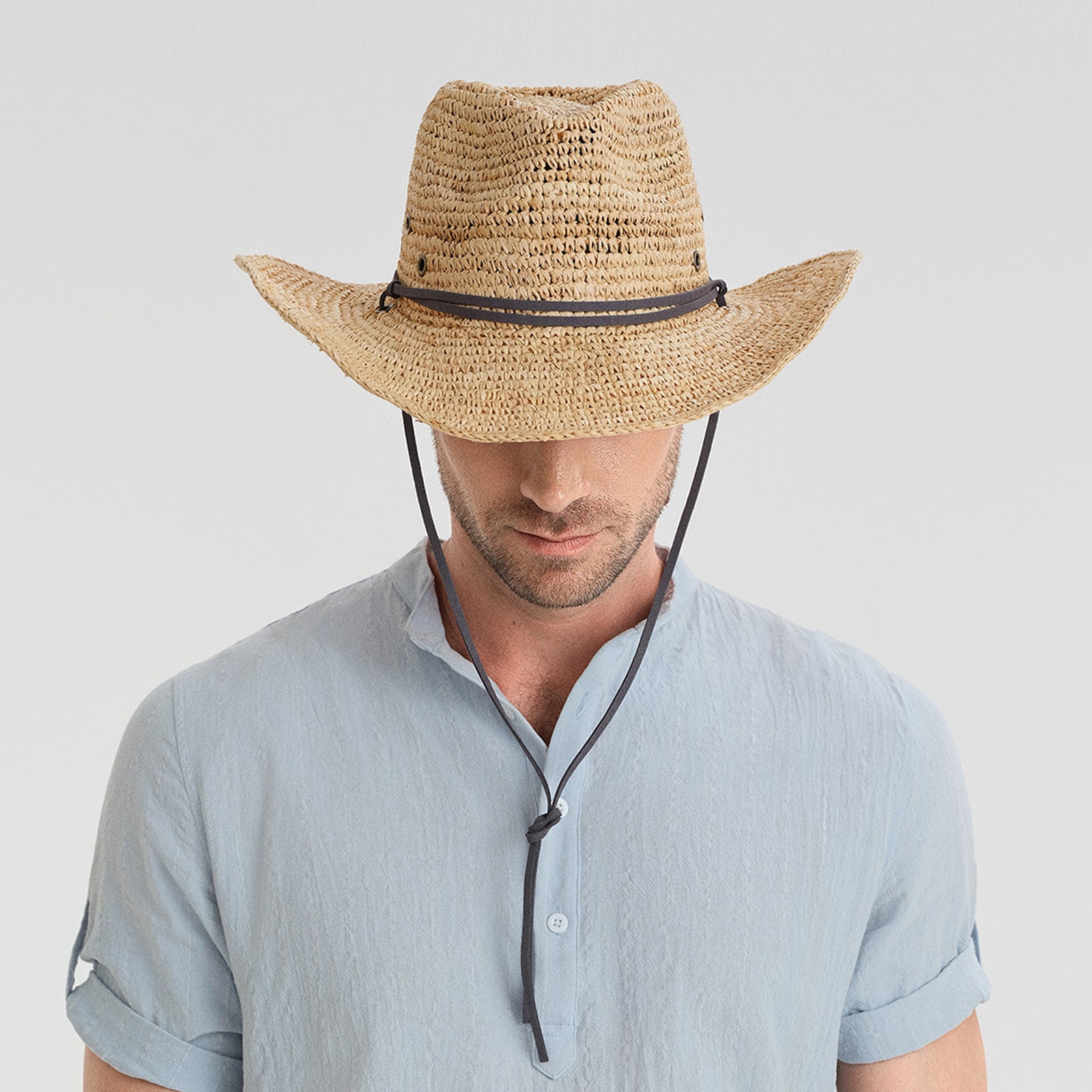 Unisex Raffia Fedora Hat with Wide Brim and UPF 50+ Sun Protection