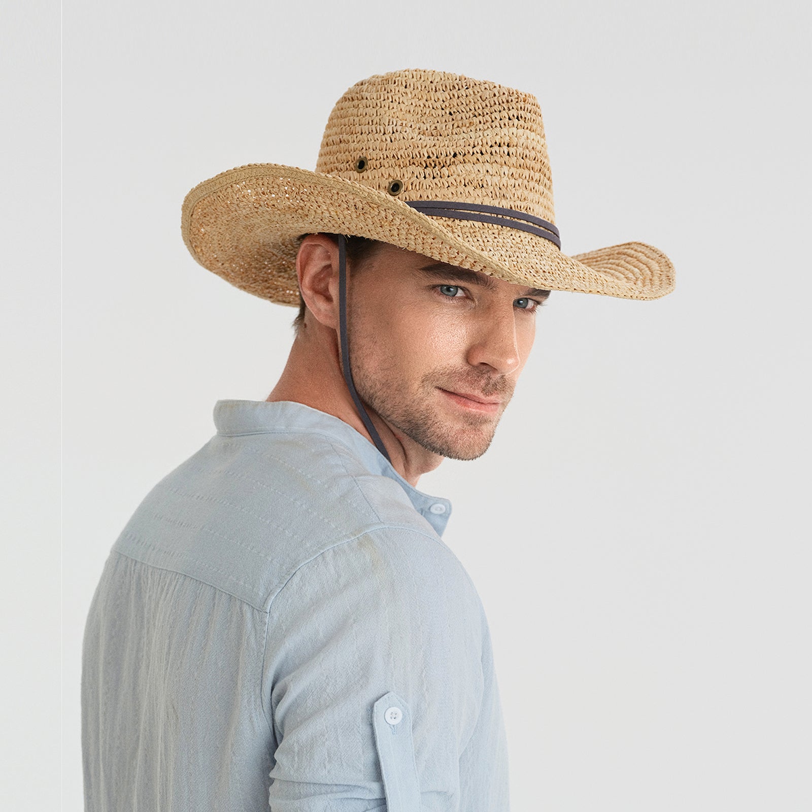 Unisex Raffia Fedora Hat with Wide Brim and UPF 50+ Sun Protection