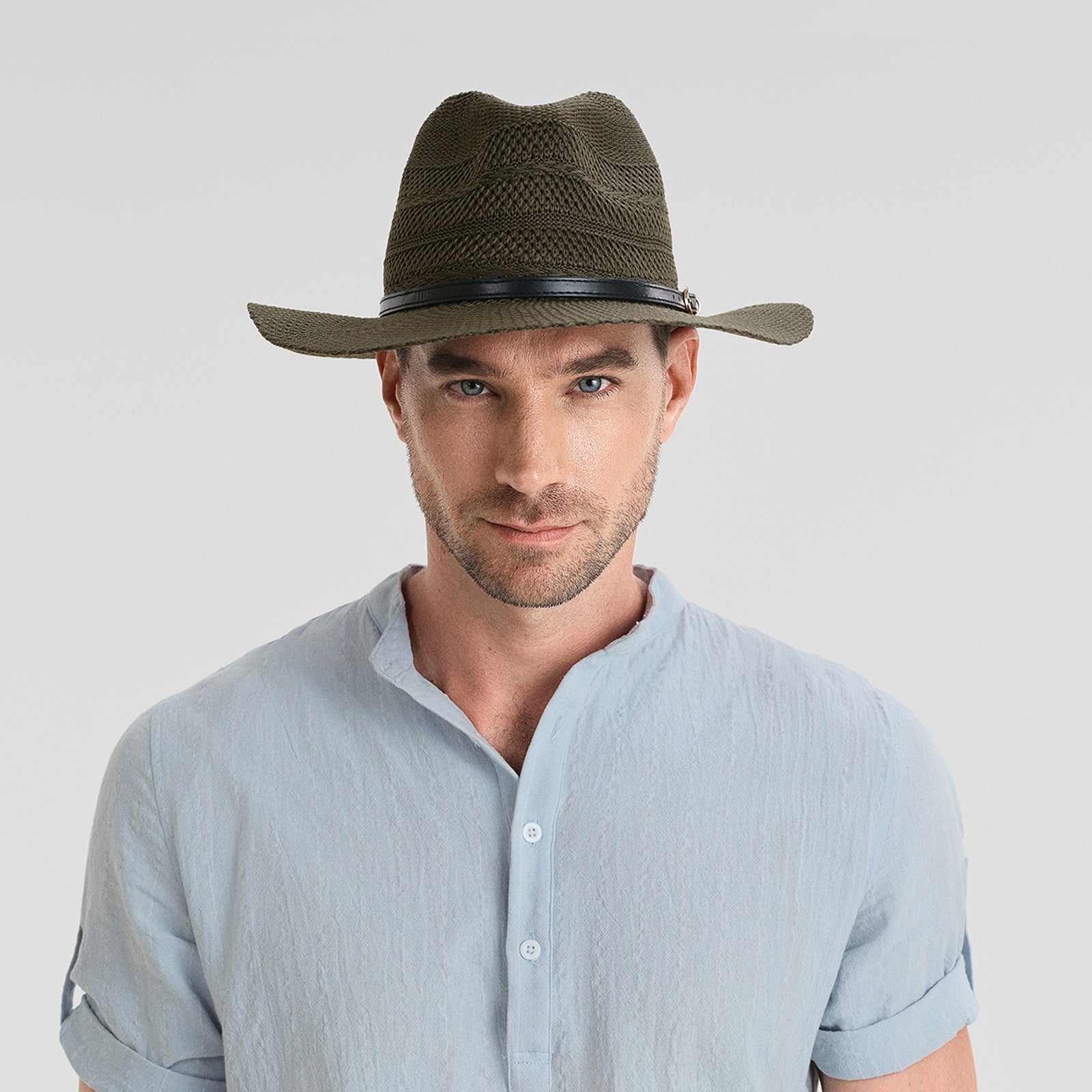 Unisex Polyester Fedora Hat with Wide Brim and UPF 50+ Sun Protection