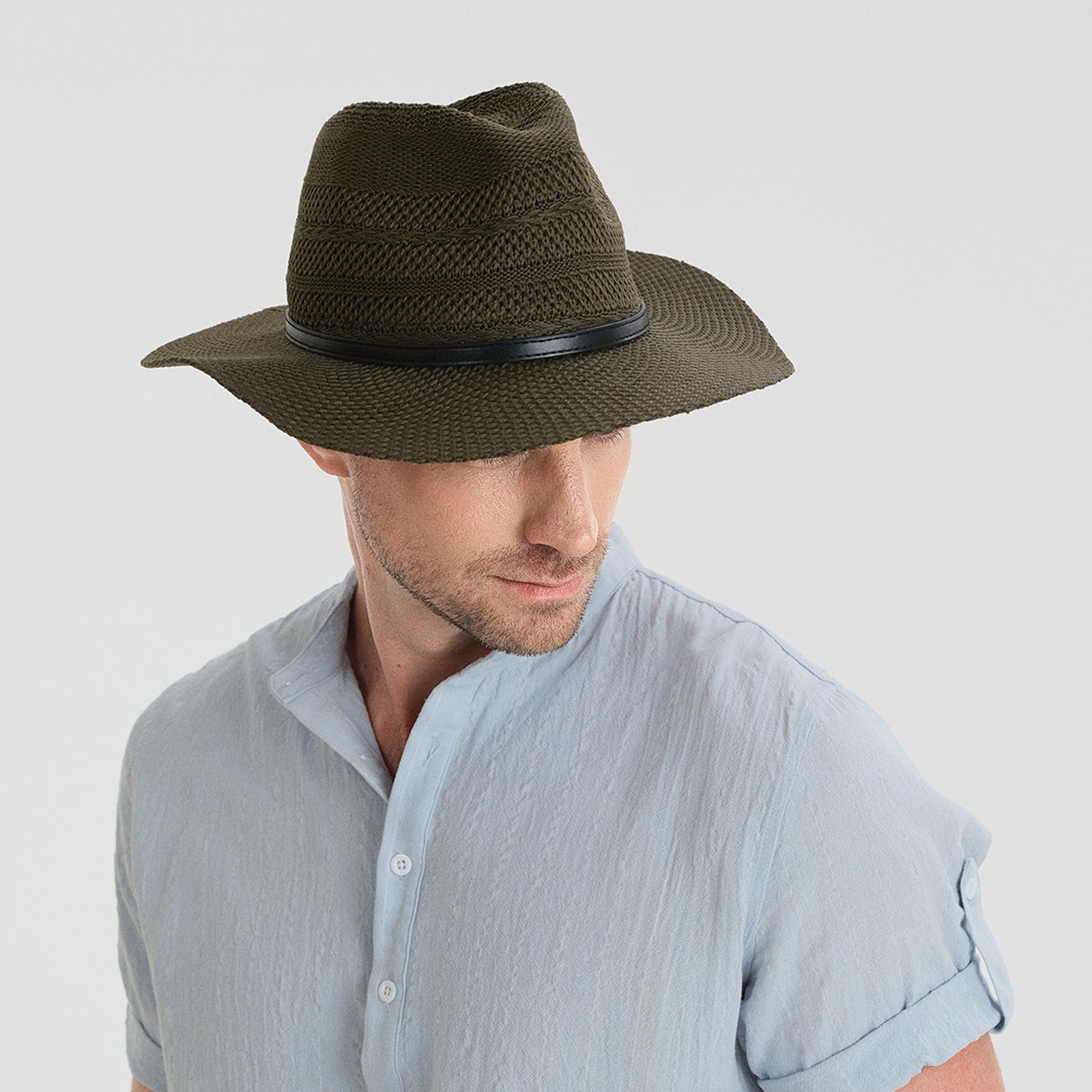Unisex Polyester Fedora Hat with Wide Brim and UPF 50+ Sun Protection