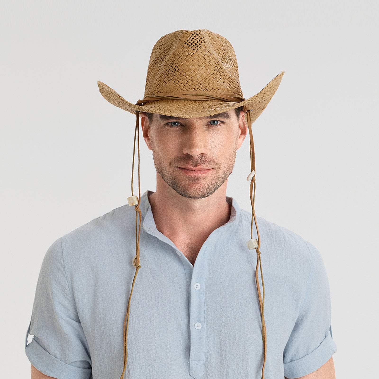 Unisex Paper Straw Fedora Hat with Wide Brim and UPF 50+ Sun Protection