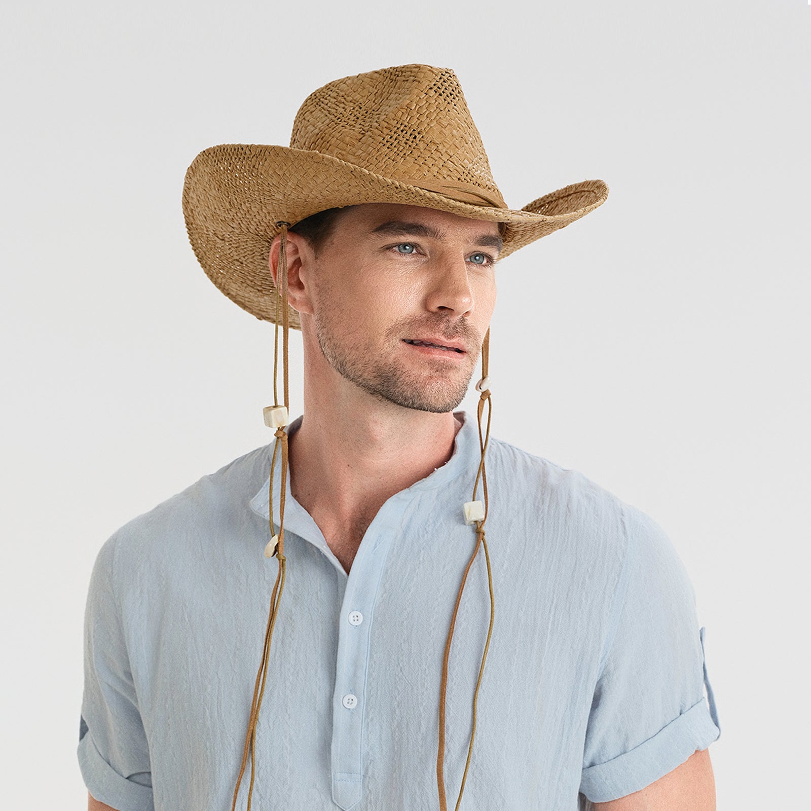 Unisex Paper Straw Fedora Hat with Wide Brim and UPF 50+ Sun Protection