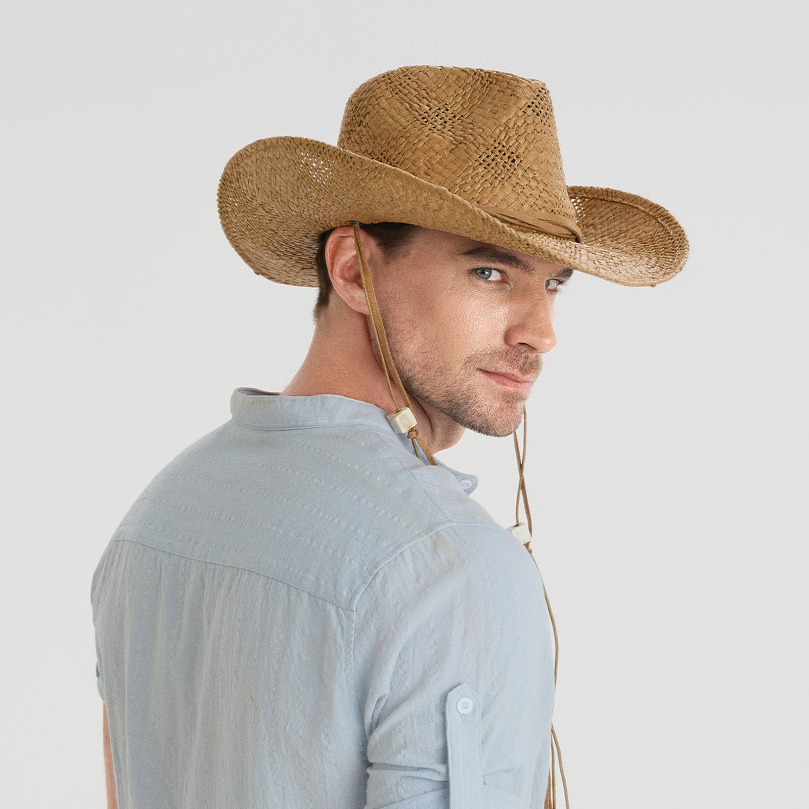Unisex Paper Straw Fedora Hat with Wide Brim and UPF 50+ Sun Protection