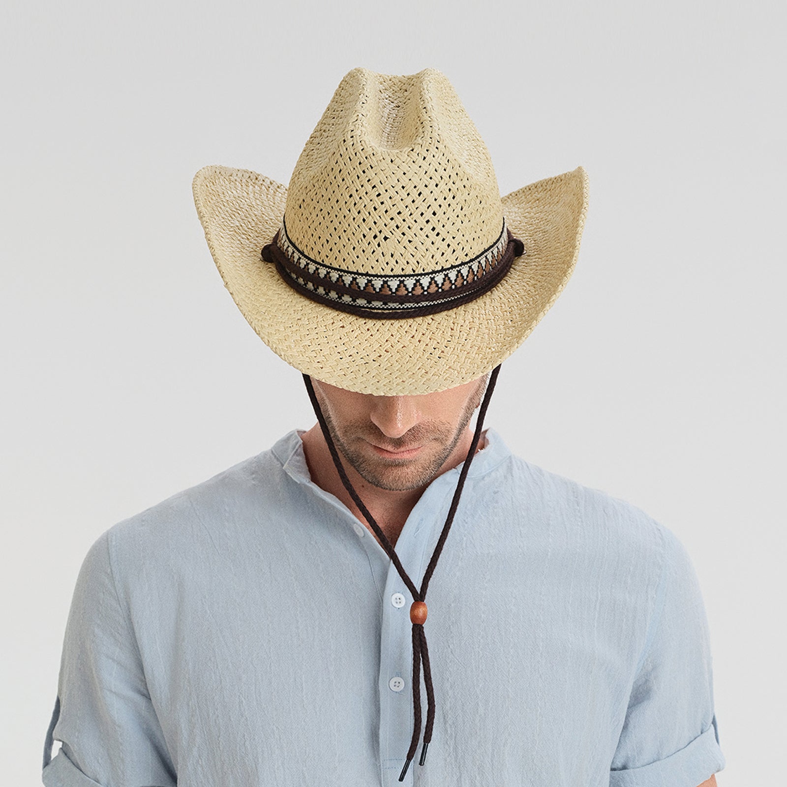 Unisex Paper Straw Fedora Hat with Wide Brim and UPF 50+ Sun Protection
