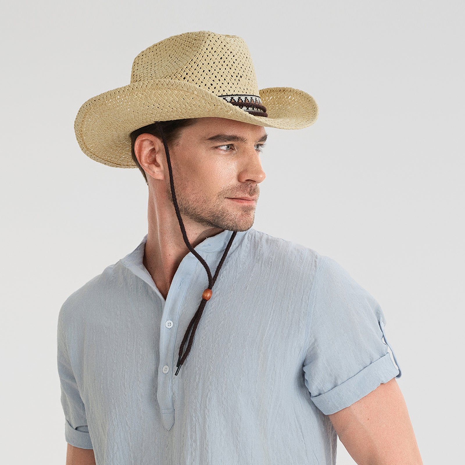 Unisex Paper Straw Fedora Hat with Wide Brim and UPF 50+ Sun Protection