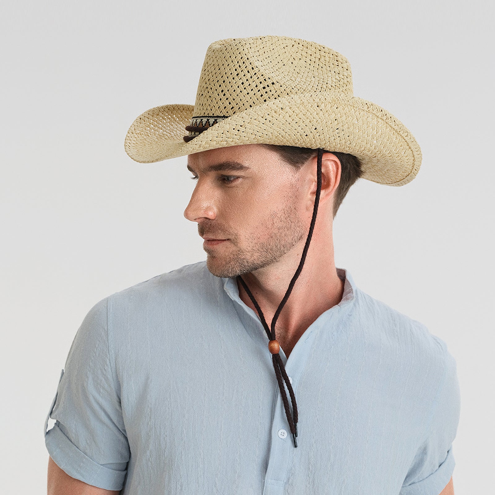 Unisex Paper Straw Fedora Hat with Wide Brim and UPF 50+ Sun Protection