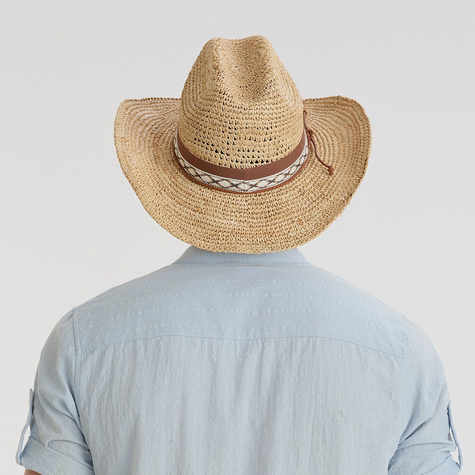 Unisex Raffia Fedora Hat with Wide Brim and UPF 50+ Sun Protection