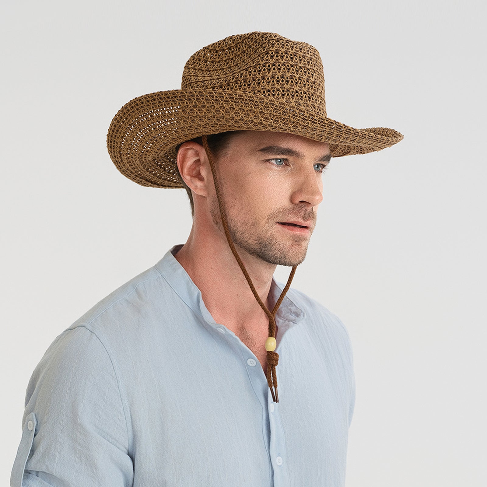 Unisex Paper Straw Fedora Hat with Wide Brim and UPF 50+ Sun Protection