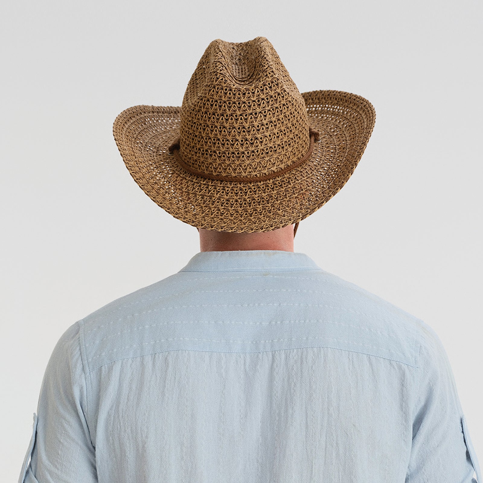 Unisex Paper Straw Fedora Hat with Wide Brim and UPF 50+ Sun Protection