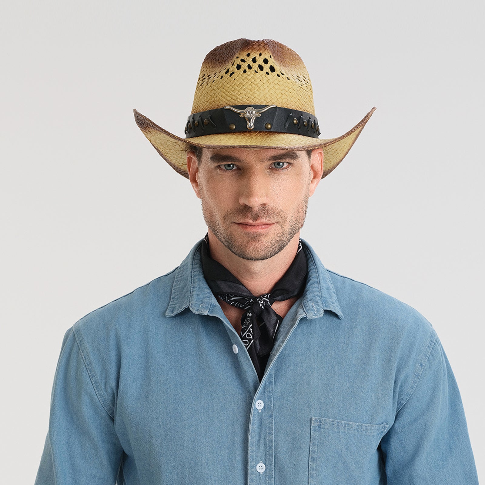 Unisex Paper Straw Fedora Hat with Wide Brim and UPF 50+ Sun Protection