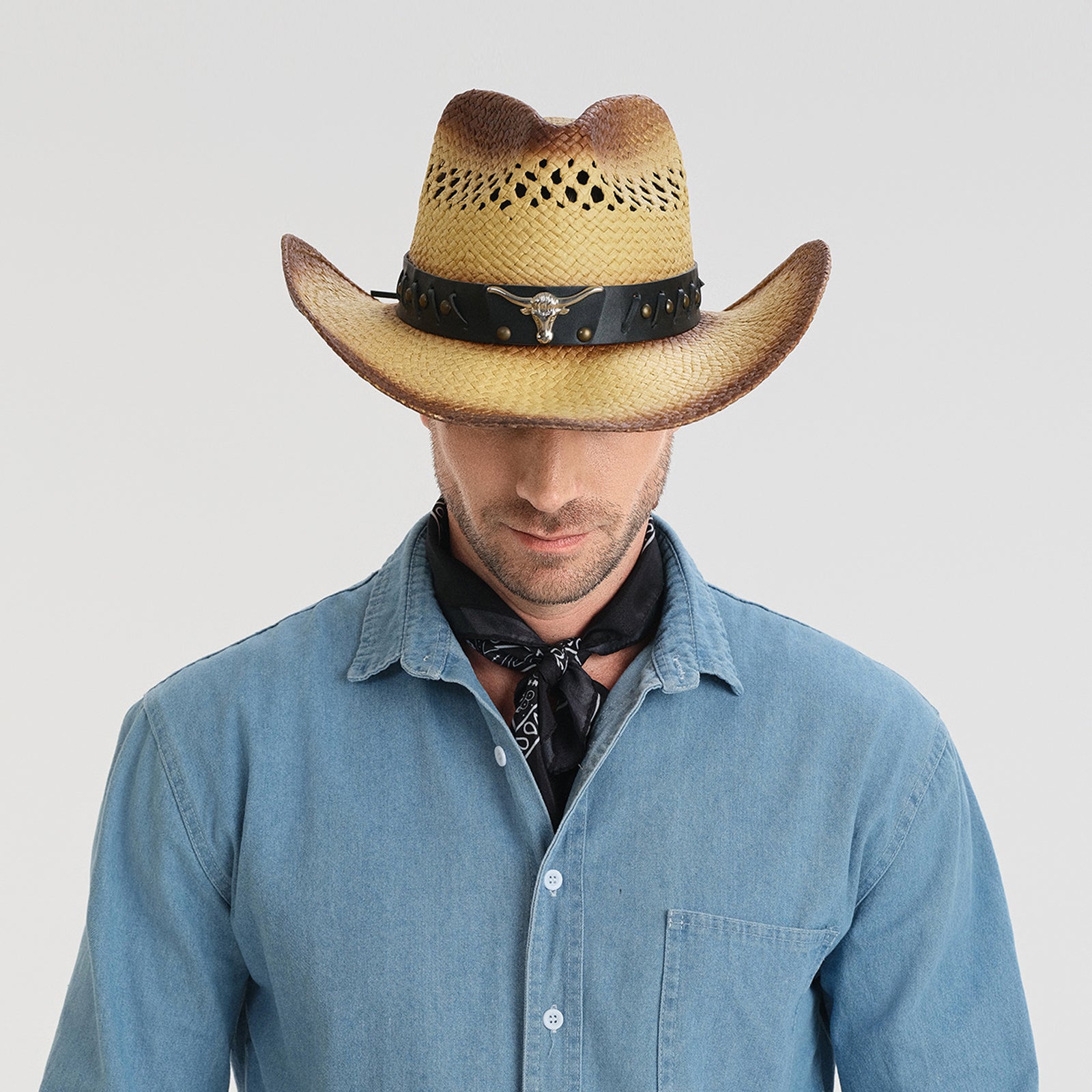 Unisex Paper Straw Fedora Hat with Wide Brim and UPF 50+ Sun Protection