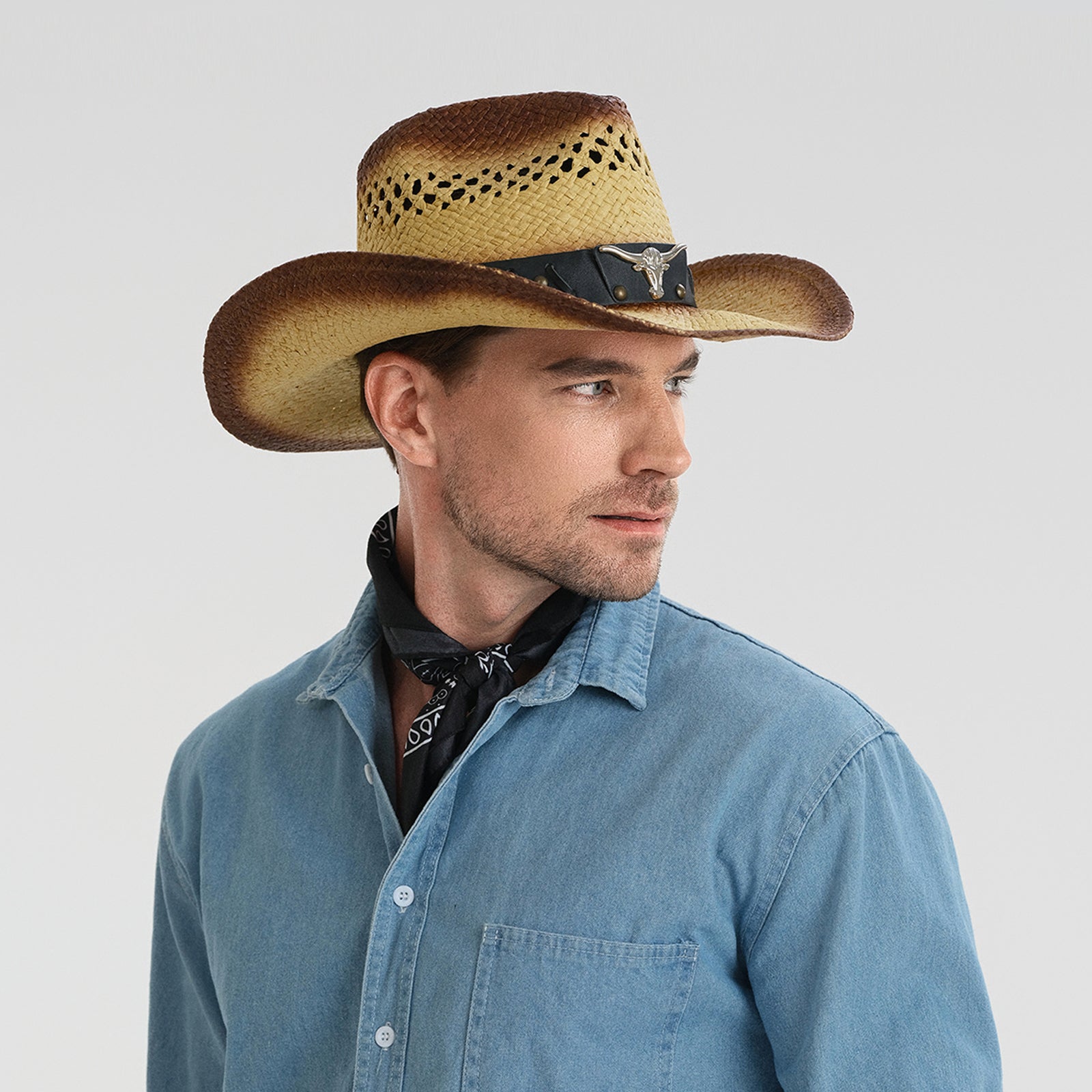 Unisex Paper Straw Fedora Hat with Wide Brim and UPF 50+ Sun Protection