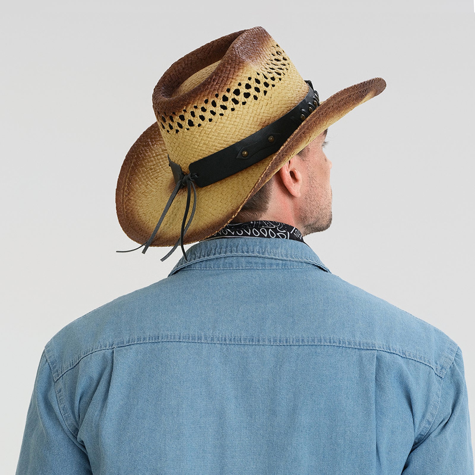 Unisex Paper Straw Fedora Hat with Wide Brim and UPF 50+ Sun Protection