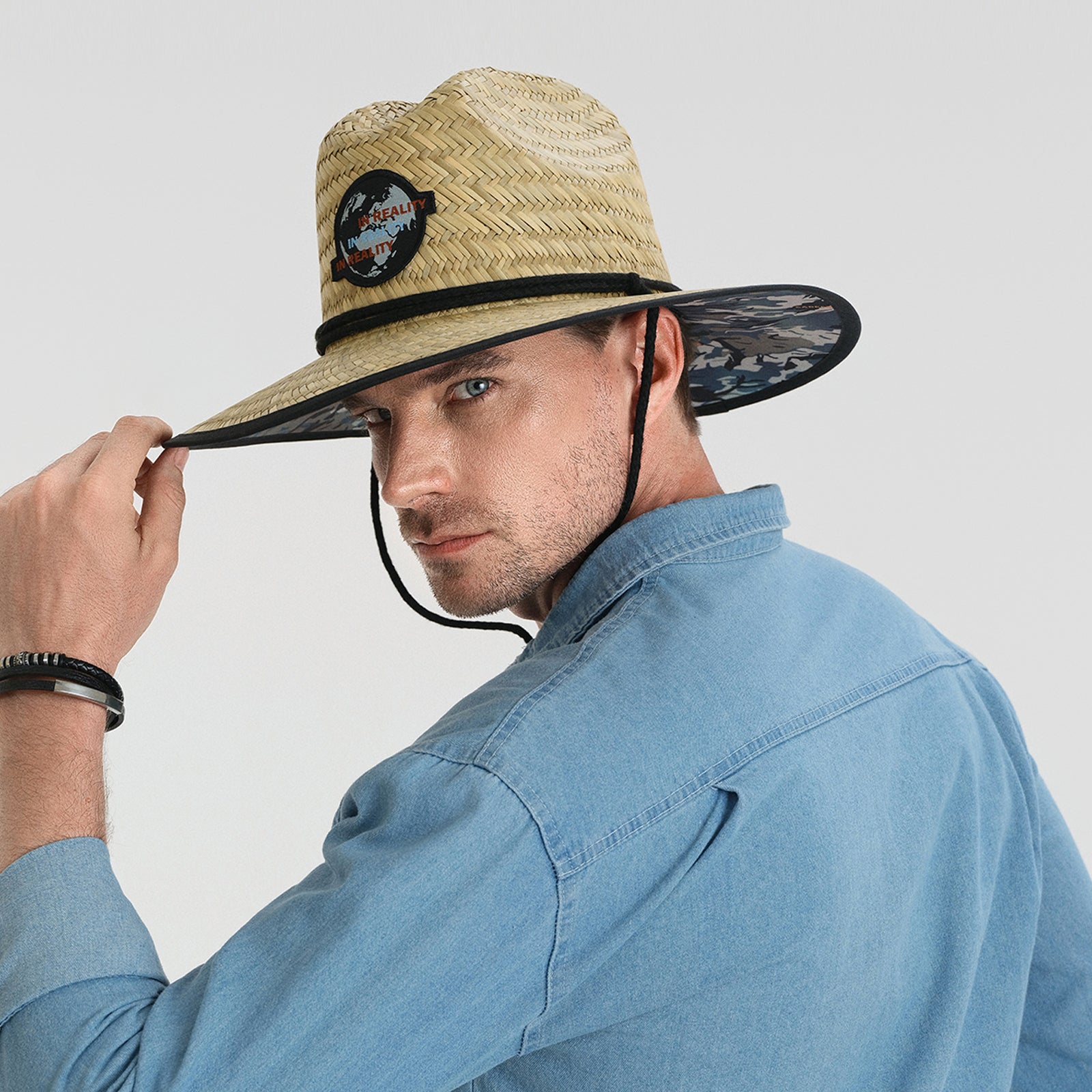 Unisex Straw Fedora Hat with Wide Brim and UPF 50+ Sun Protection