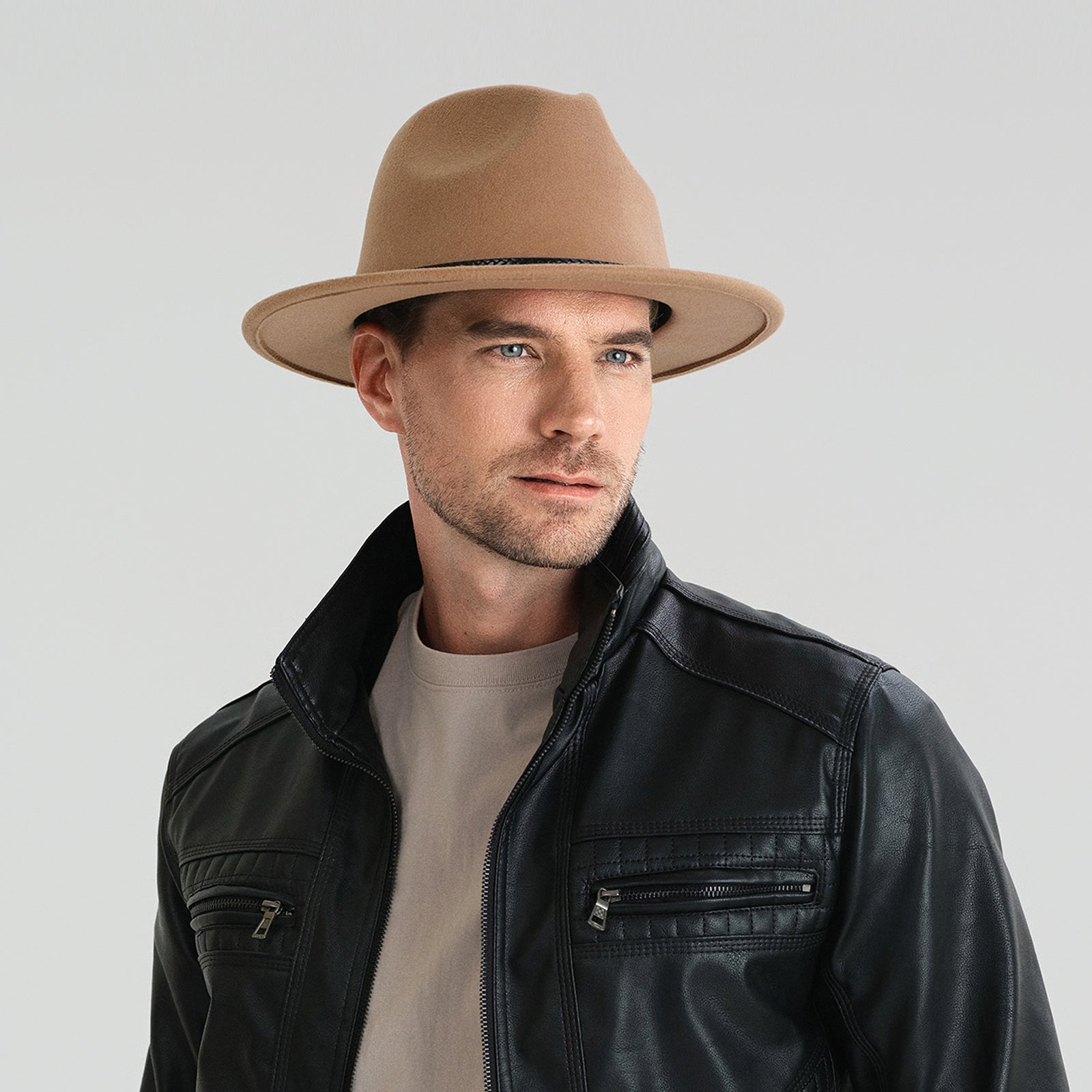 Wholesale Unisex Polyester Fedora Hat with  Flat Brim and UPF 50+ Sun Protection