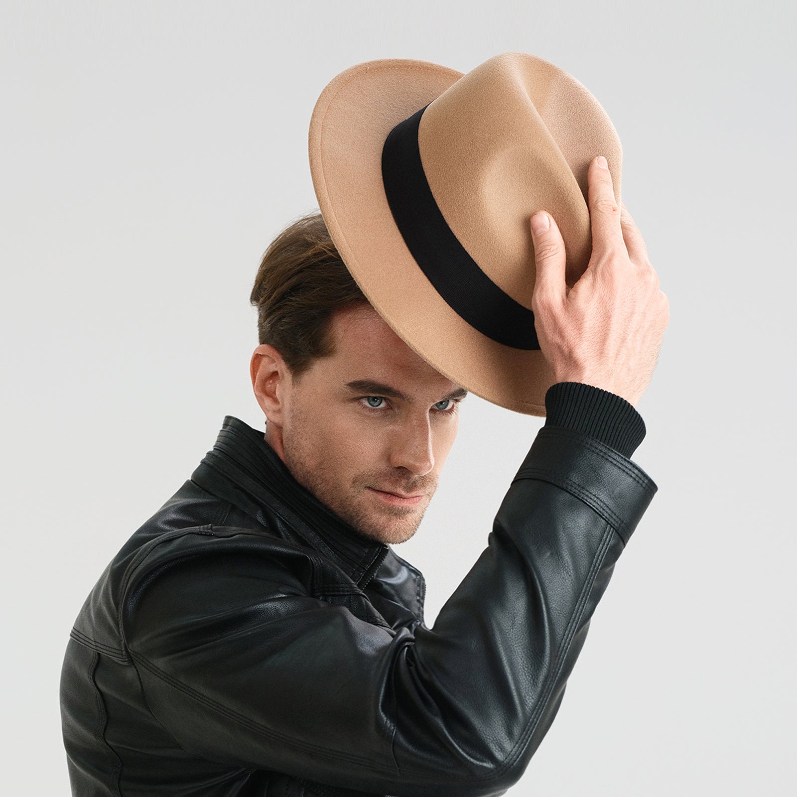 Unisex Polyester Fedora Hat with Wide Brim and UPF 50+ Sun Protection