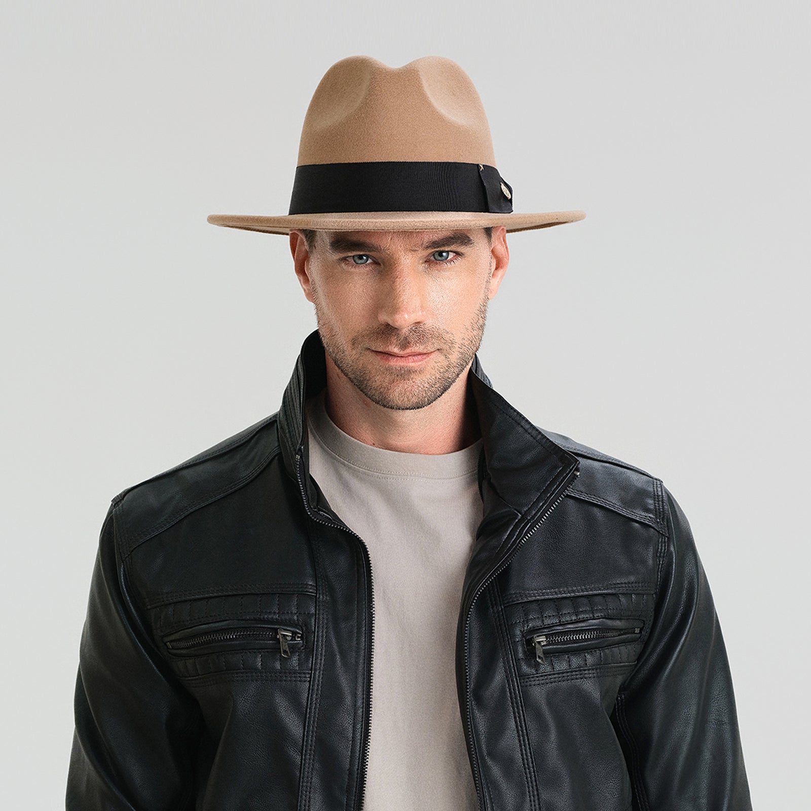 Unisex Polyester Fedora Hat with Wide Brim and UPF 50+ Sun Protection