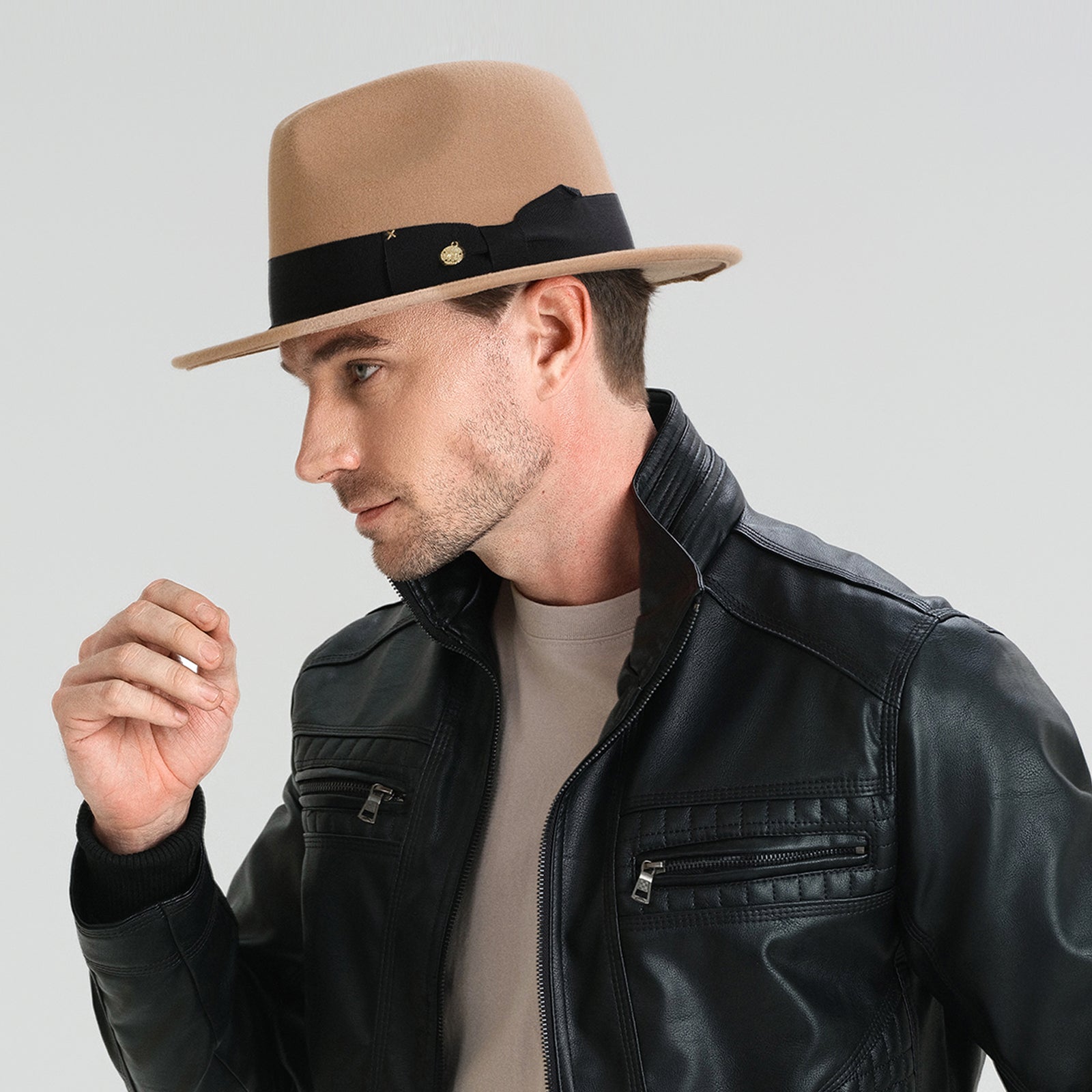 Unisex Polyester Fedora Hat with Wide Brim and UPF 50+ Sun Protection