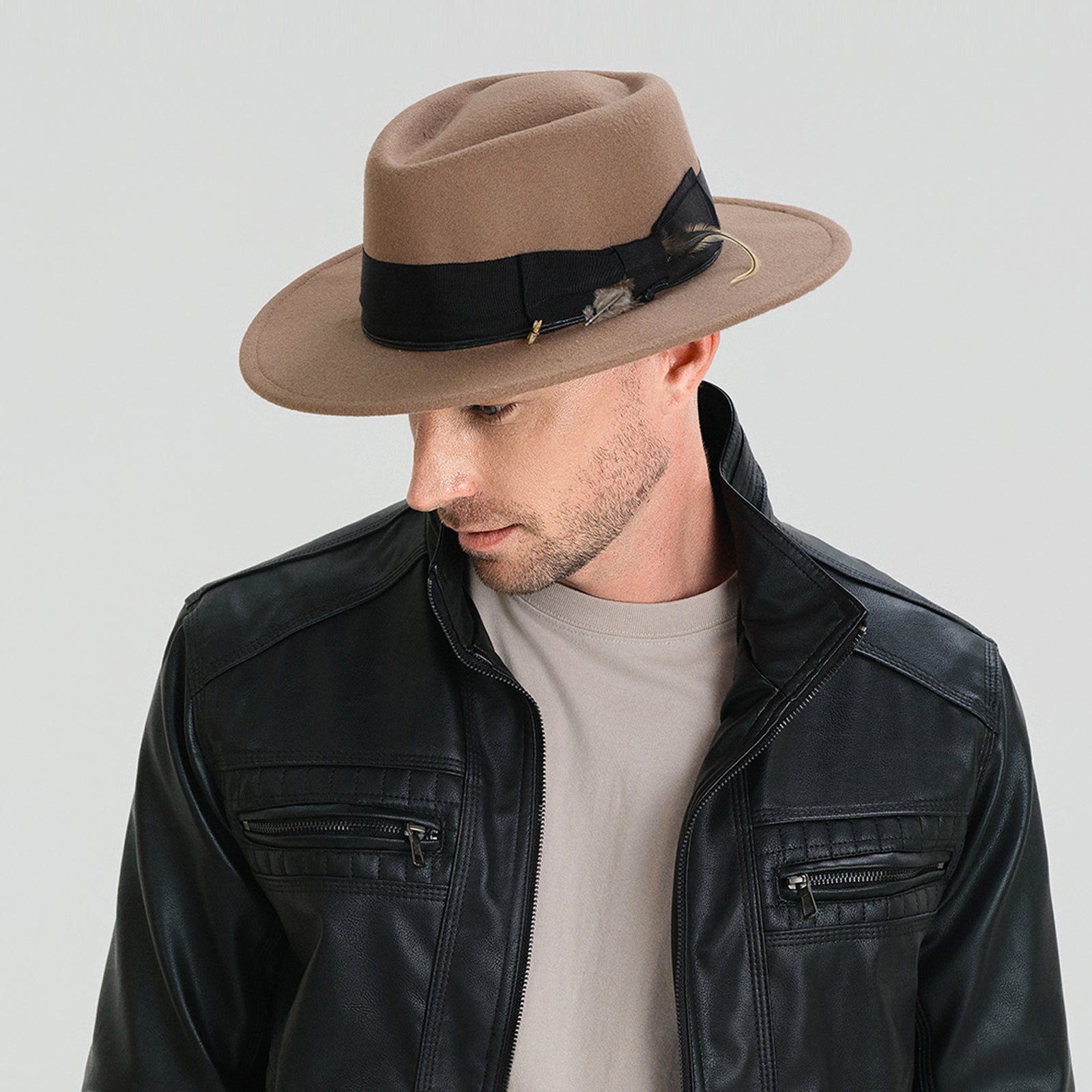 Wholesale Unisex Polyester Fedora Hat with  Flat Brim and UPF 50+ Sun Protection