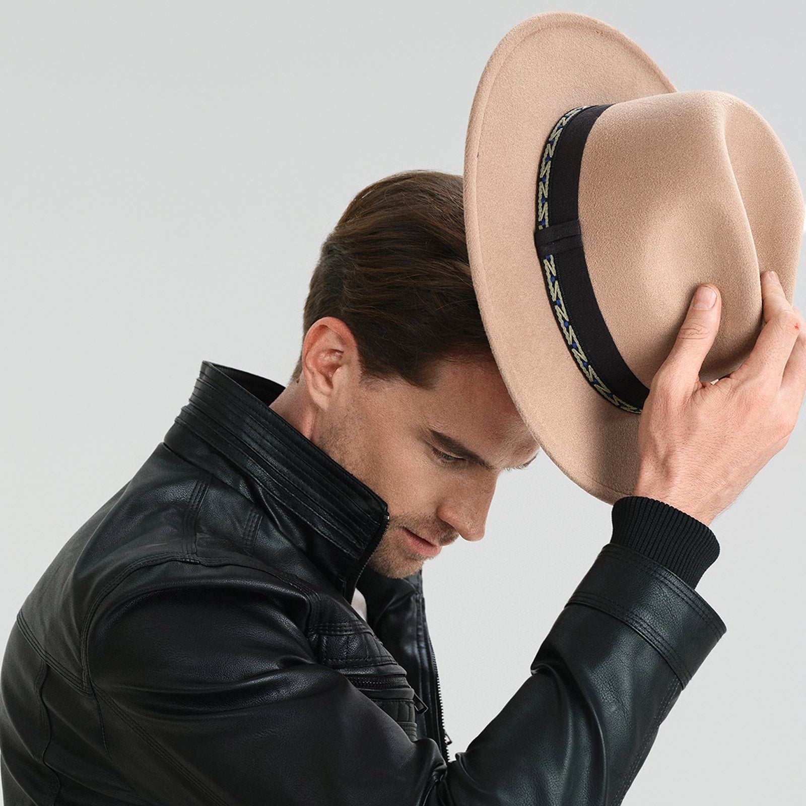 Unisex Polyester Fedora Hat with Wide Brim and UPF 50+ Sun Protection