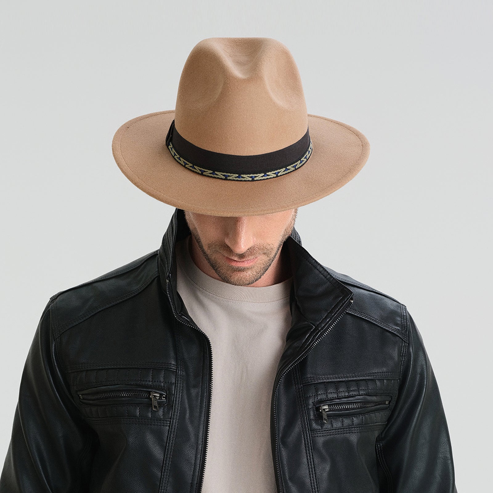 Unisex Polyester Fedora Hat with Wide Brim and UPF 50+ Sun Protection