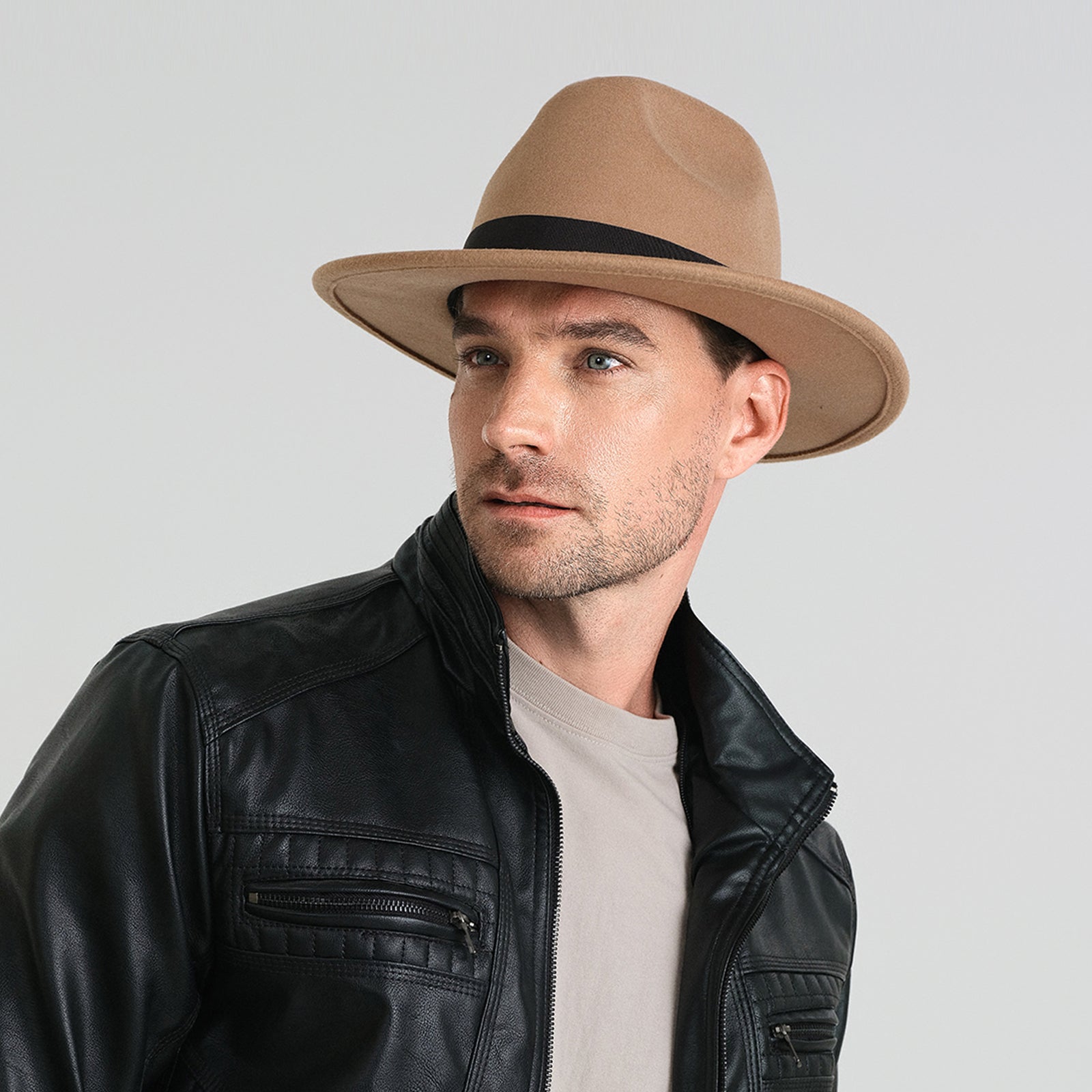 Unisex Polyester Fedora Hat with Wide Brim and UPF 50+ Sun Protection