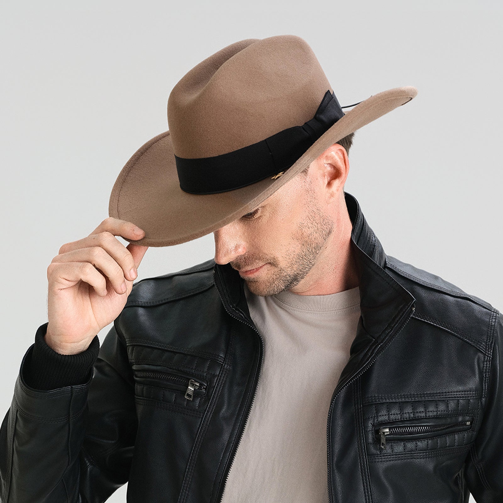 Unisex Polyester Fedora Hat with Wide Brim and UPF 50+ Sun Protection