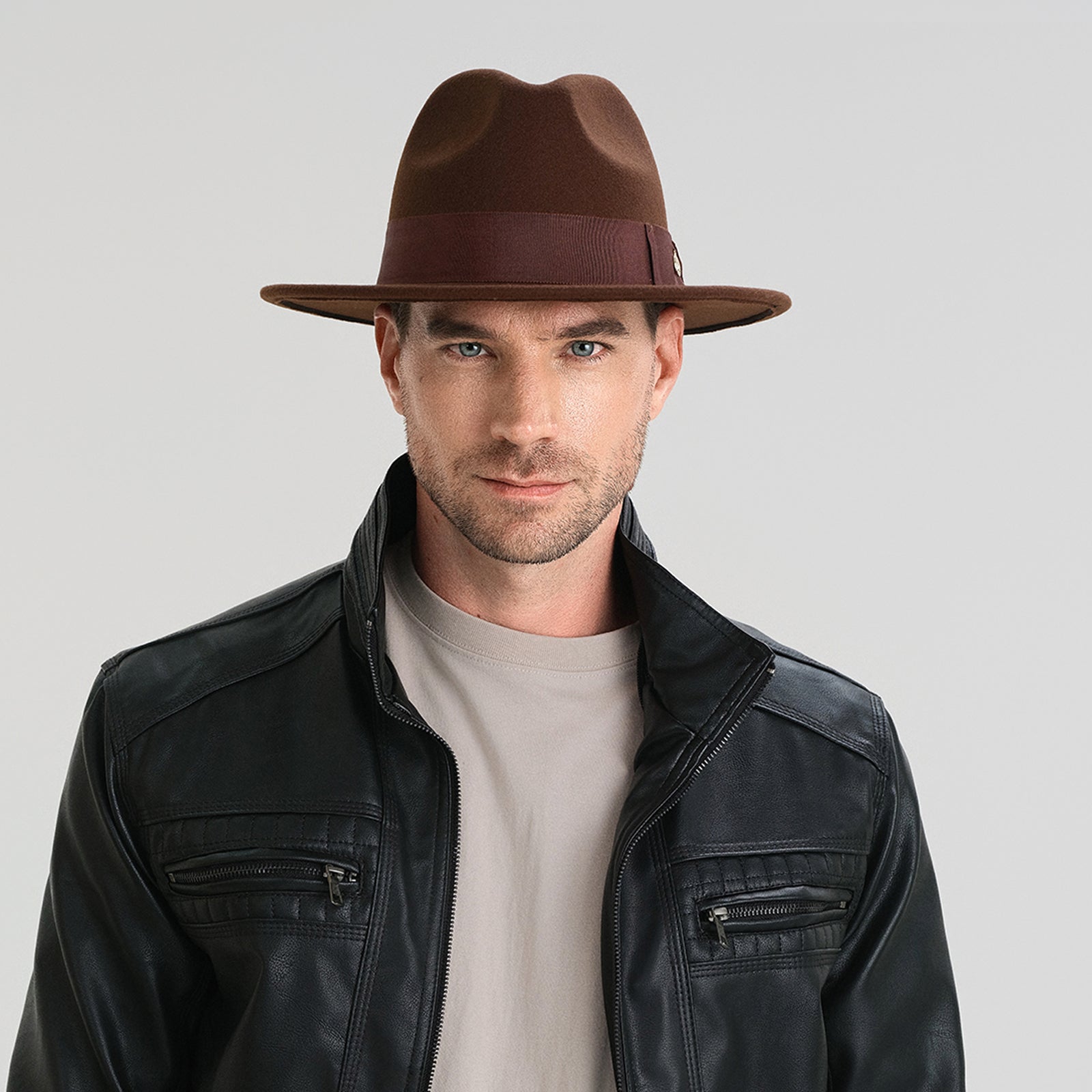 Unisex Polyester Fedora Hat with Wide Brim and UPF 50+ Sun Protection