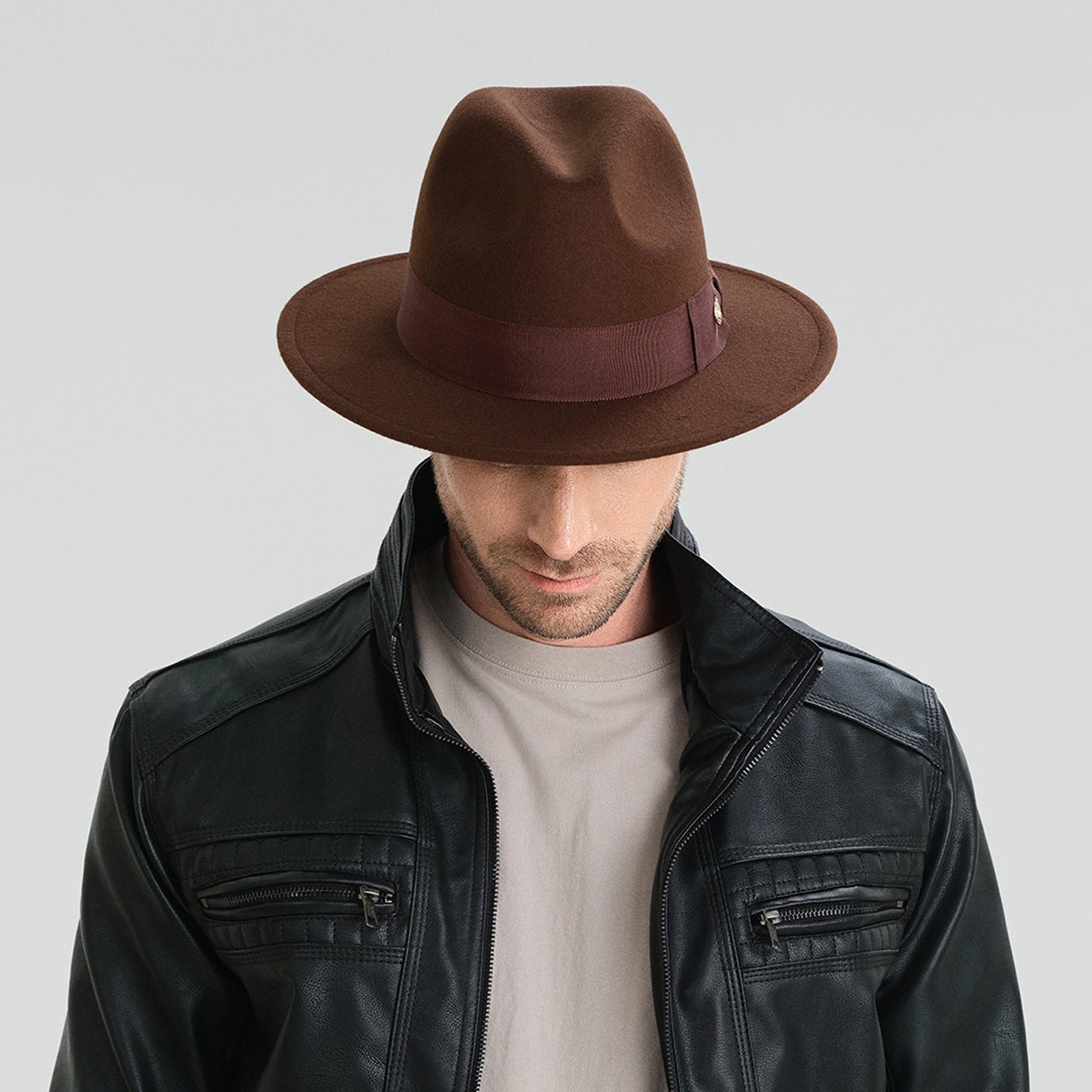 Unisex Polyester Fedora Hat with Wide Brim and UPF 50+ Sun Protection