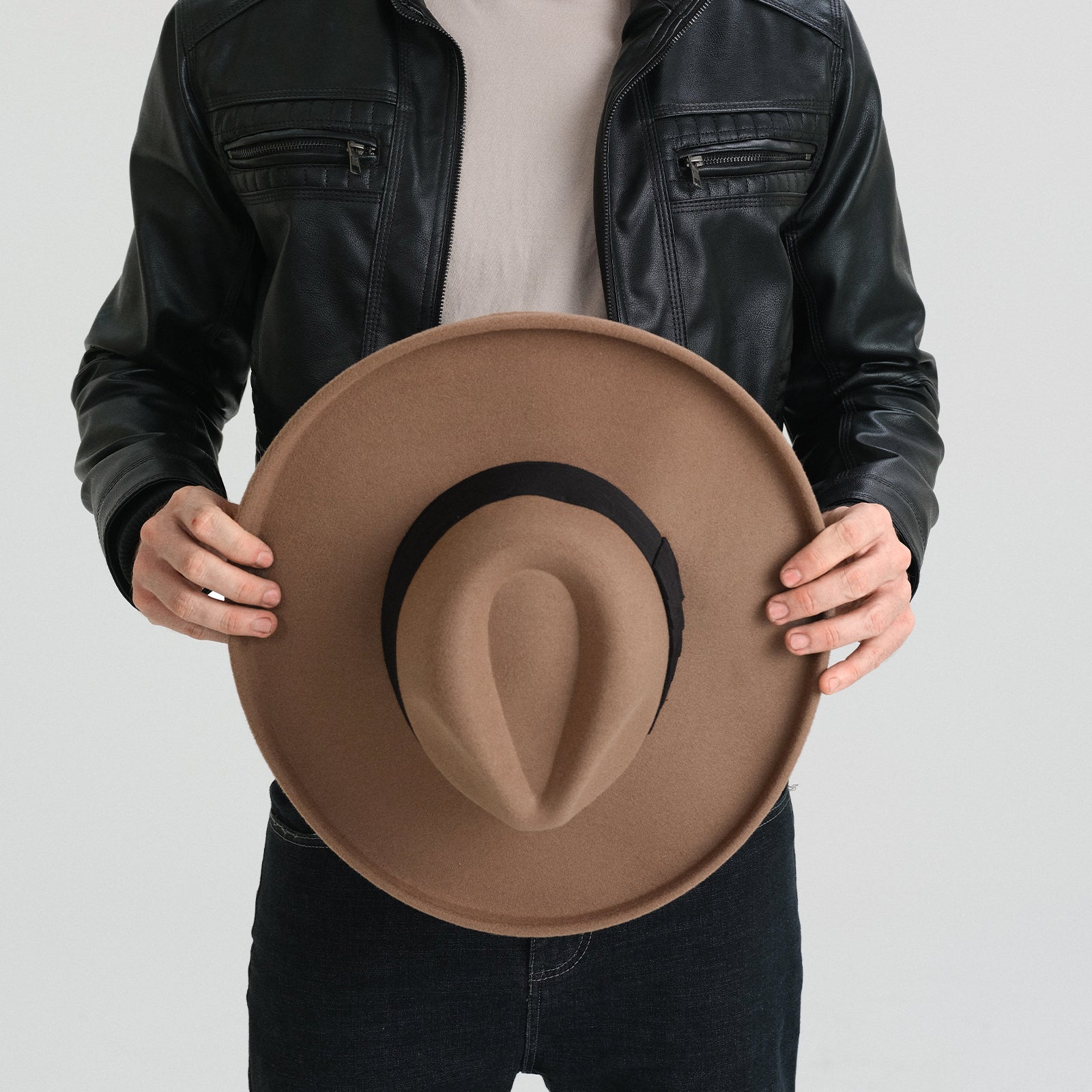 Unisex Polyester Fedora Hat with Wide Brim and UPF 50+ Sun Protection