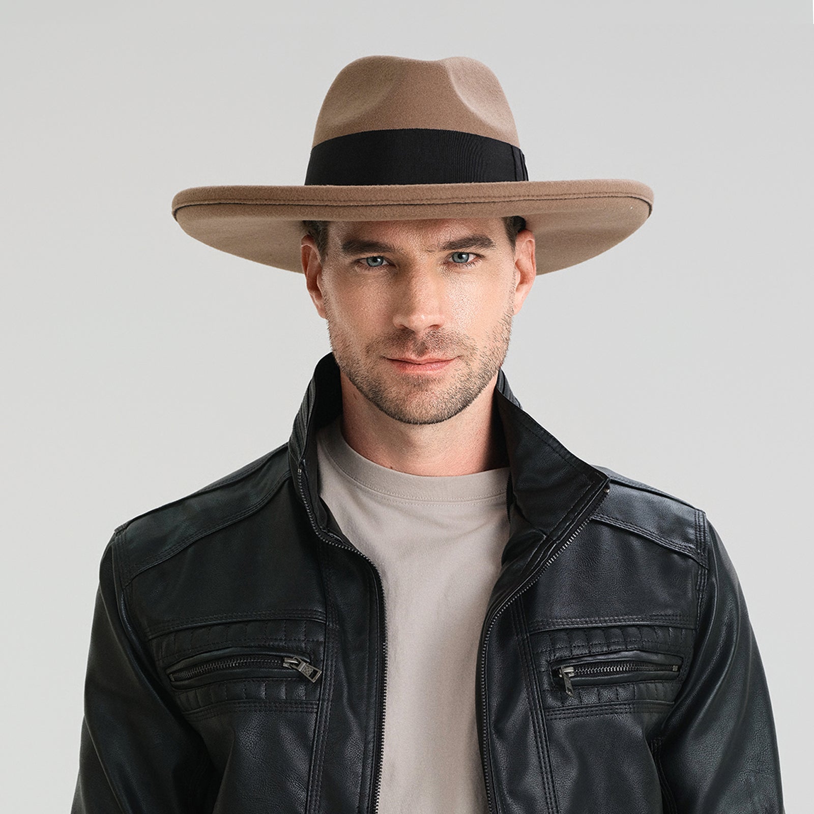 Unisex Polyester Fedora Hat with Wide Brim and UPF 50+ Sun Protection